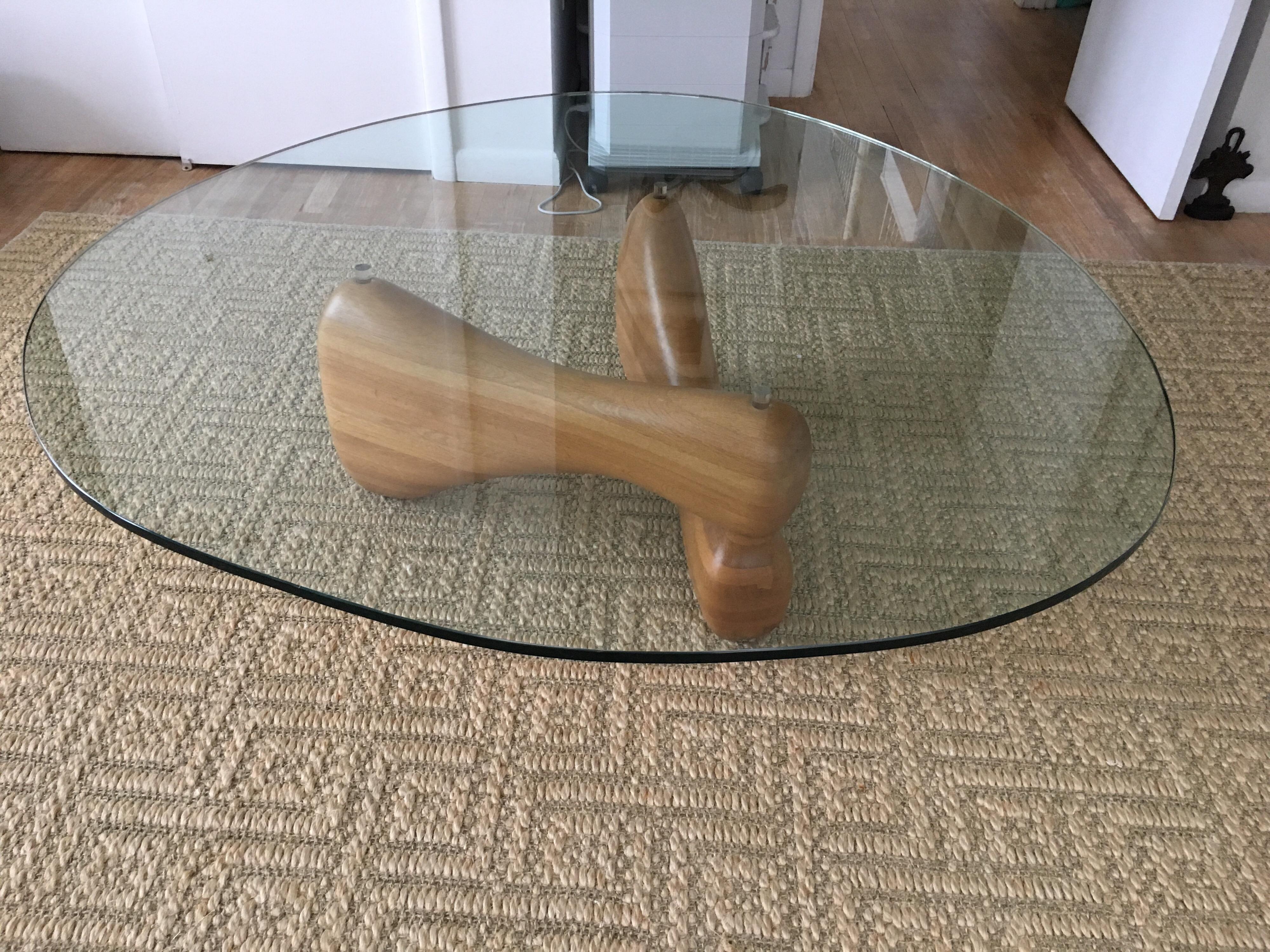 Mid-Century Modern Midcentury Noguchi Style Biomorphic Glass Coffee Table