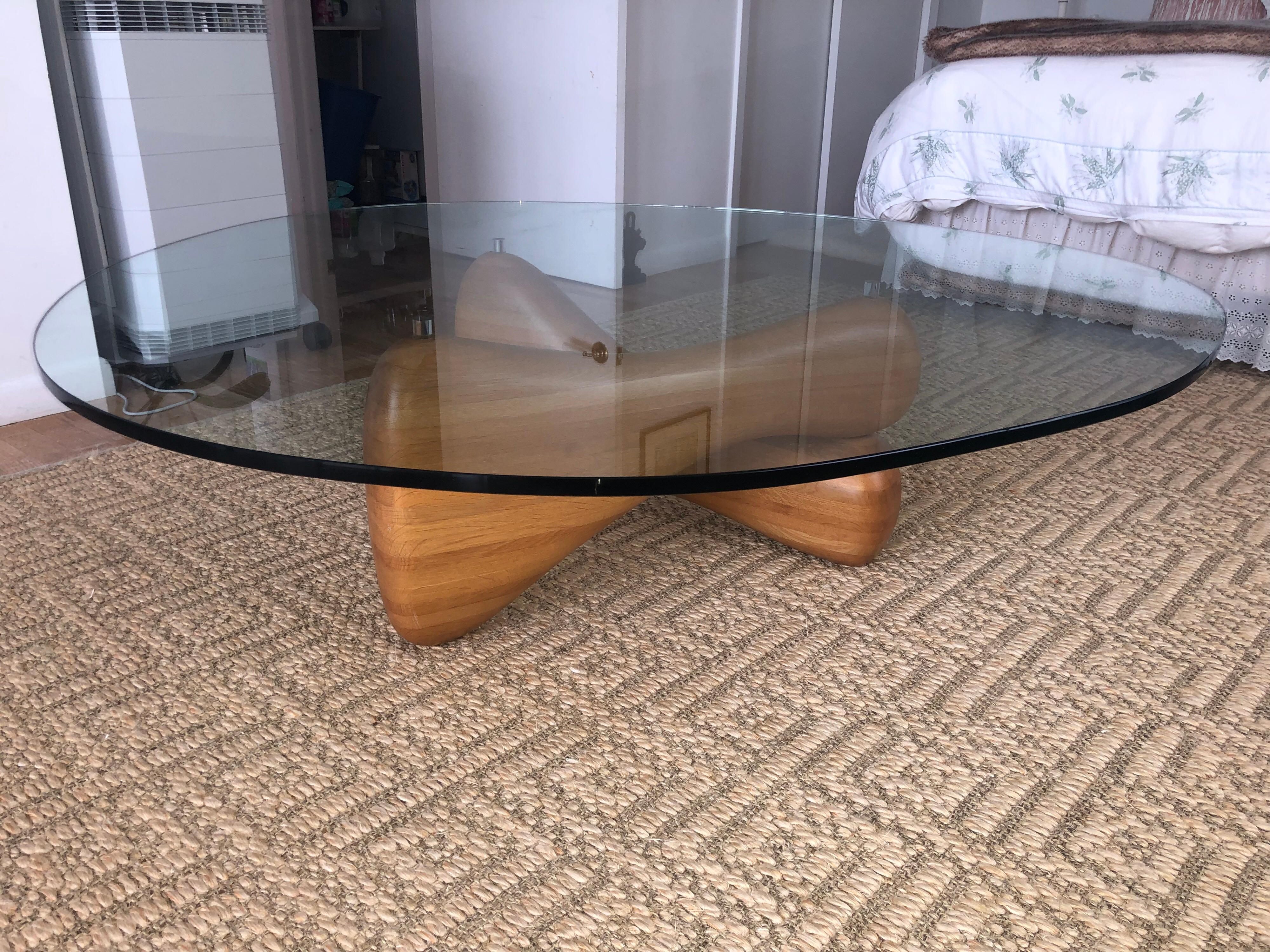 Midcentury Noguchi Style Biomorphic Glass Coffee Table 2