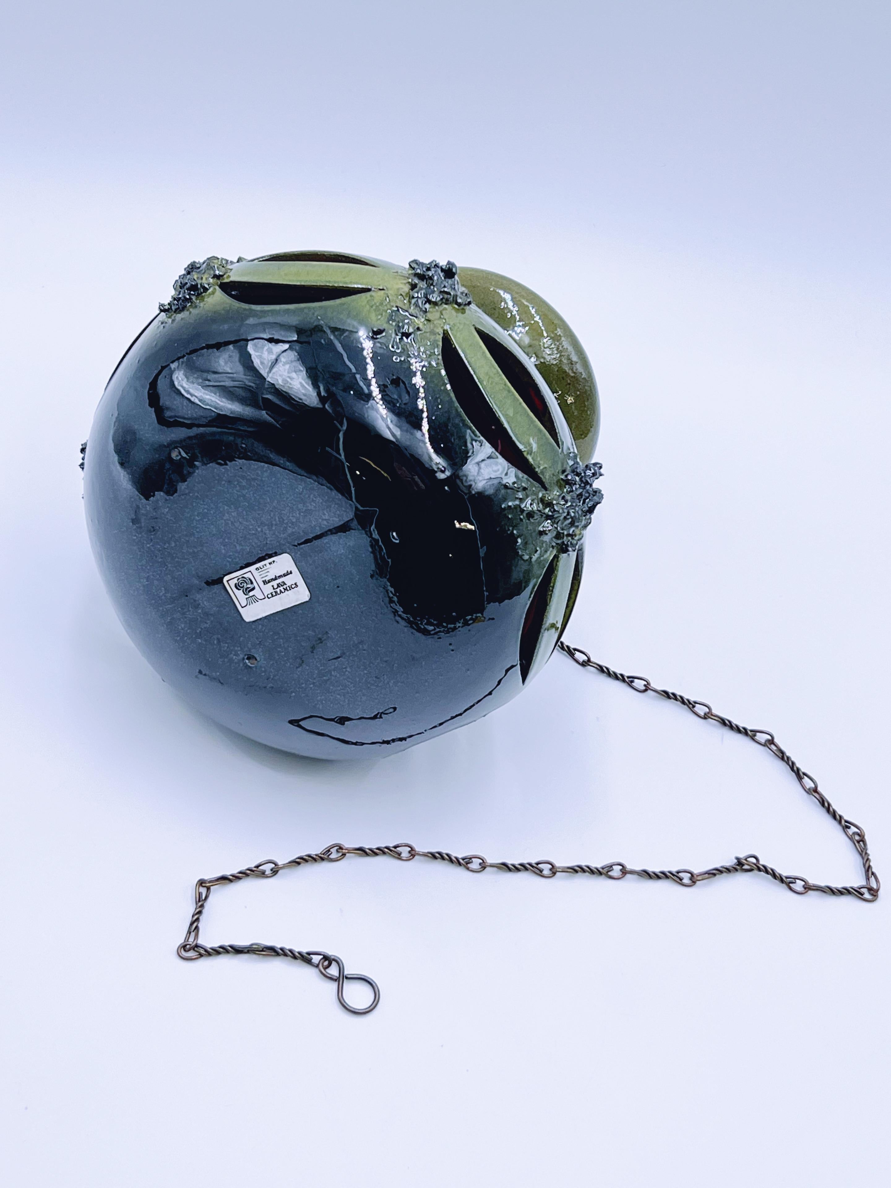 Colgante de cerámica nórdica de mediados de siglo para candelitas y plantas, c.1960 en venta 5