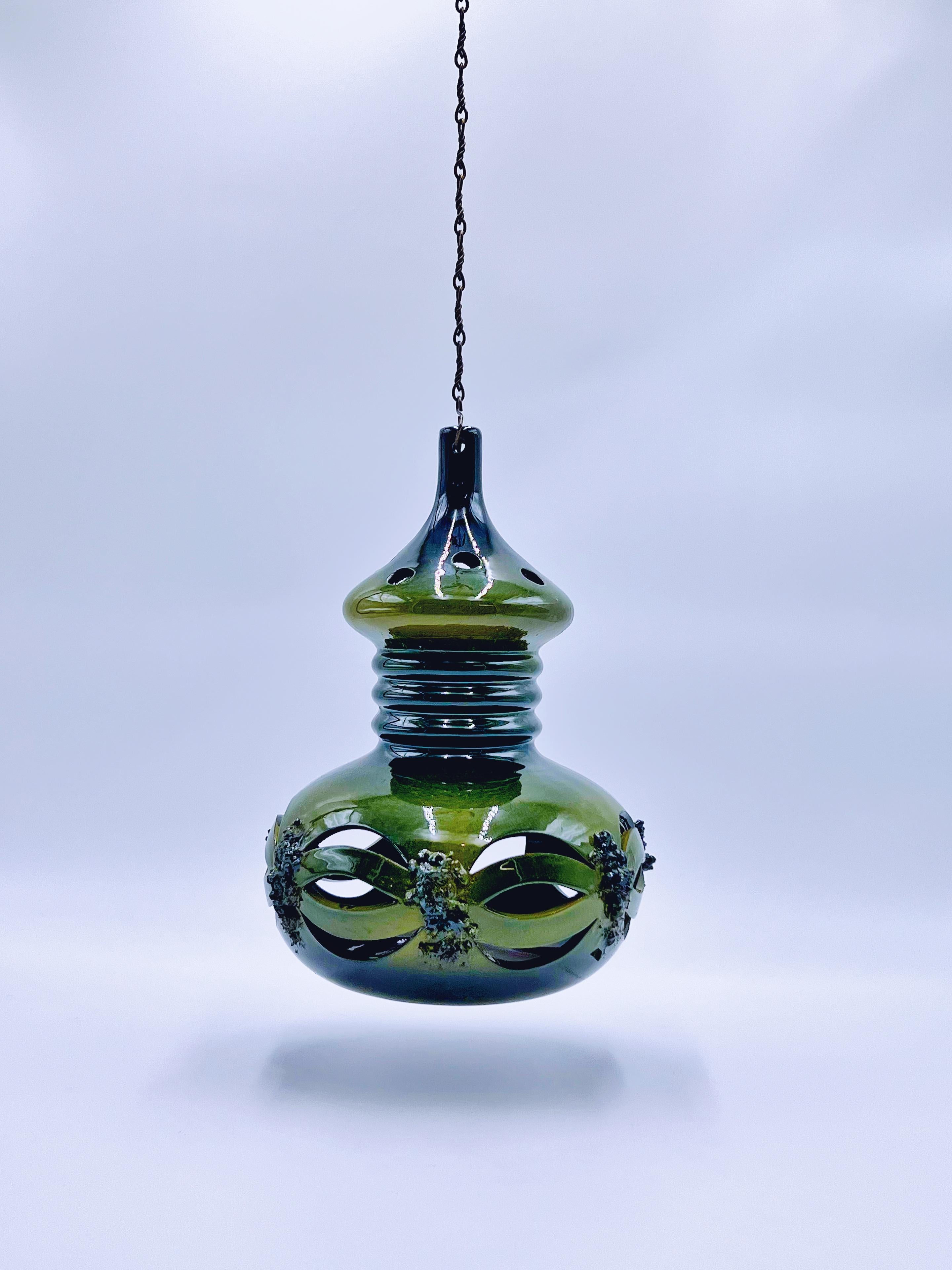 Colgante de cerámica nórdica de mediados de siglo para candelitas y plantas, c.1960 Hecho a mano en venta