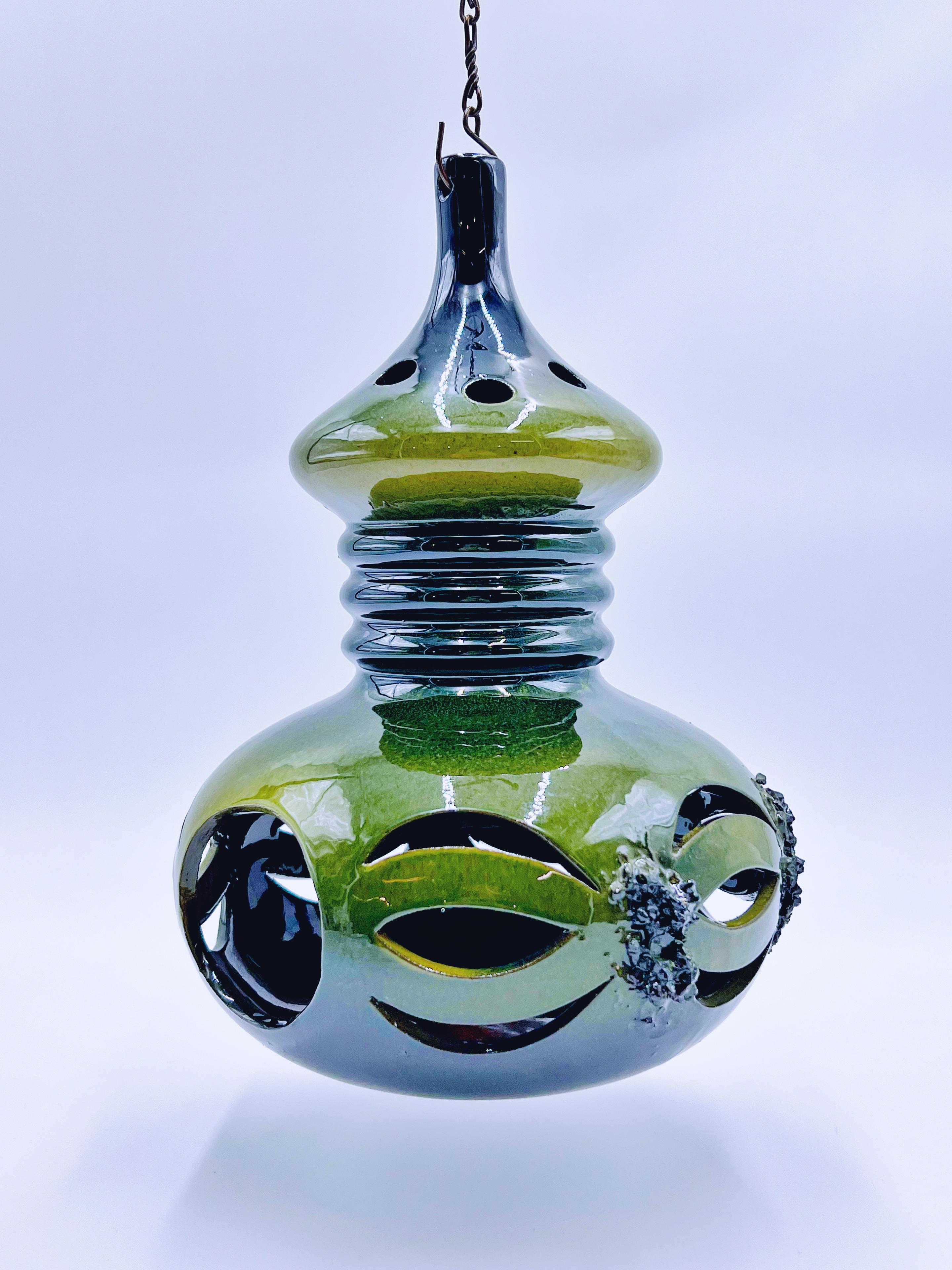 Colgante de cerámica nórdica de mediados de siglo para candelitas y plantas, c.1960 mediados del siglo XX en venta