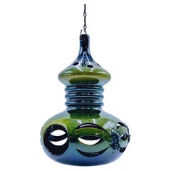 Mid-Century Nordic Ceramic Tealight & Plant Hanger Pendant, c.1960s