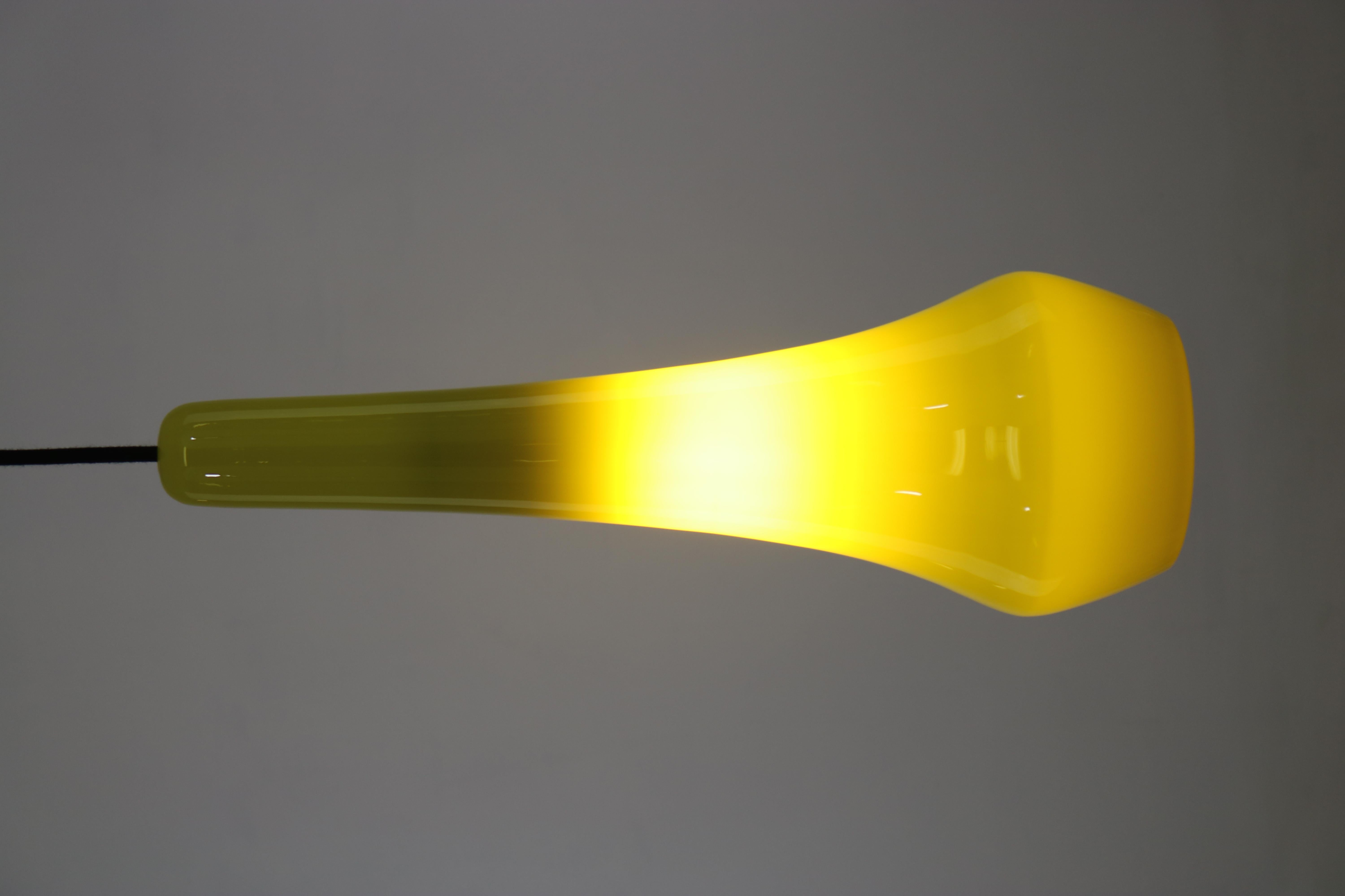 Midcentury Nordic Yellow Glass Pendant Lamp 1