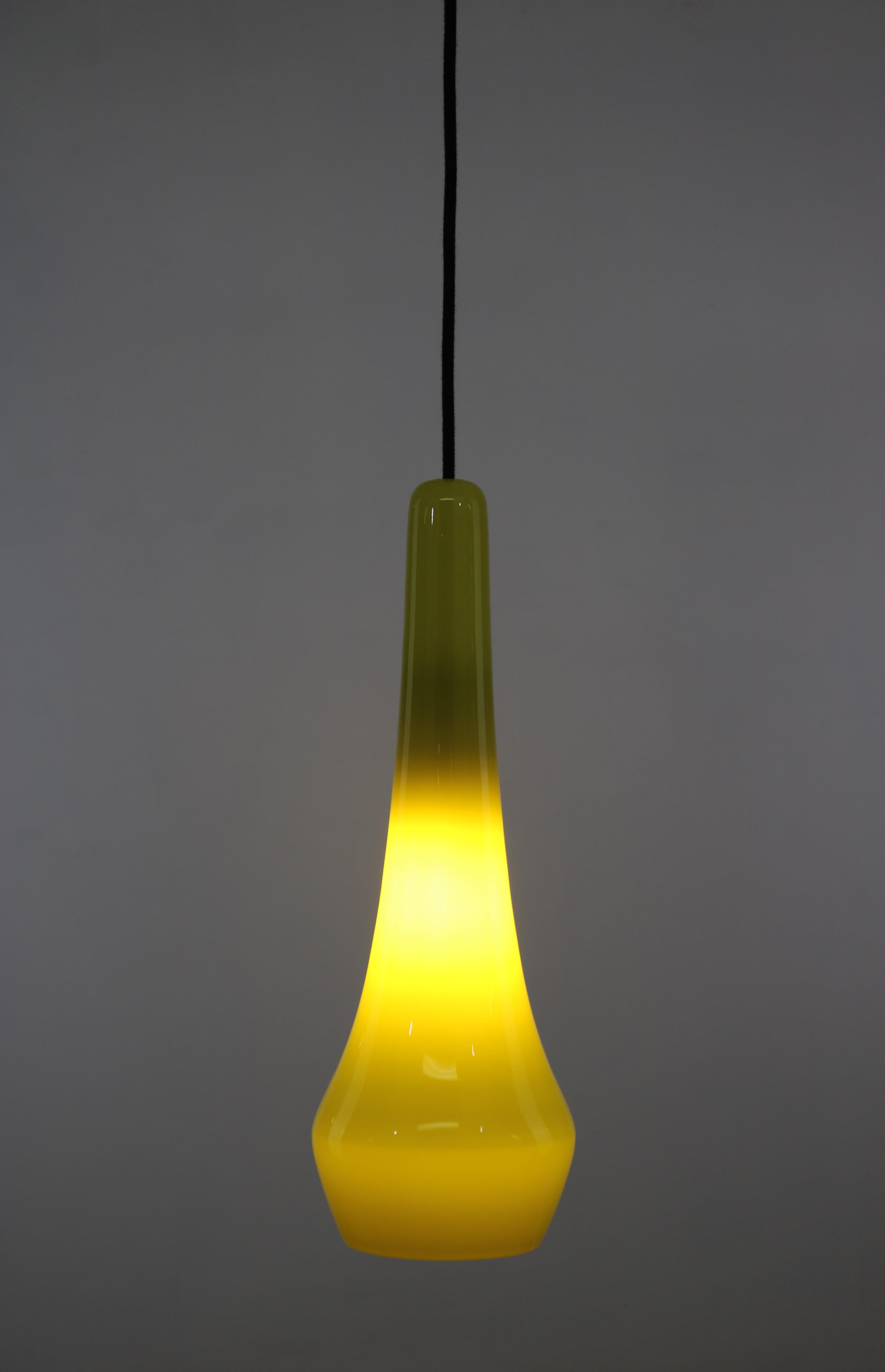 Midcentury Nordic Yellow Glass Pendant Lamp 2