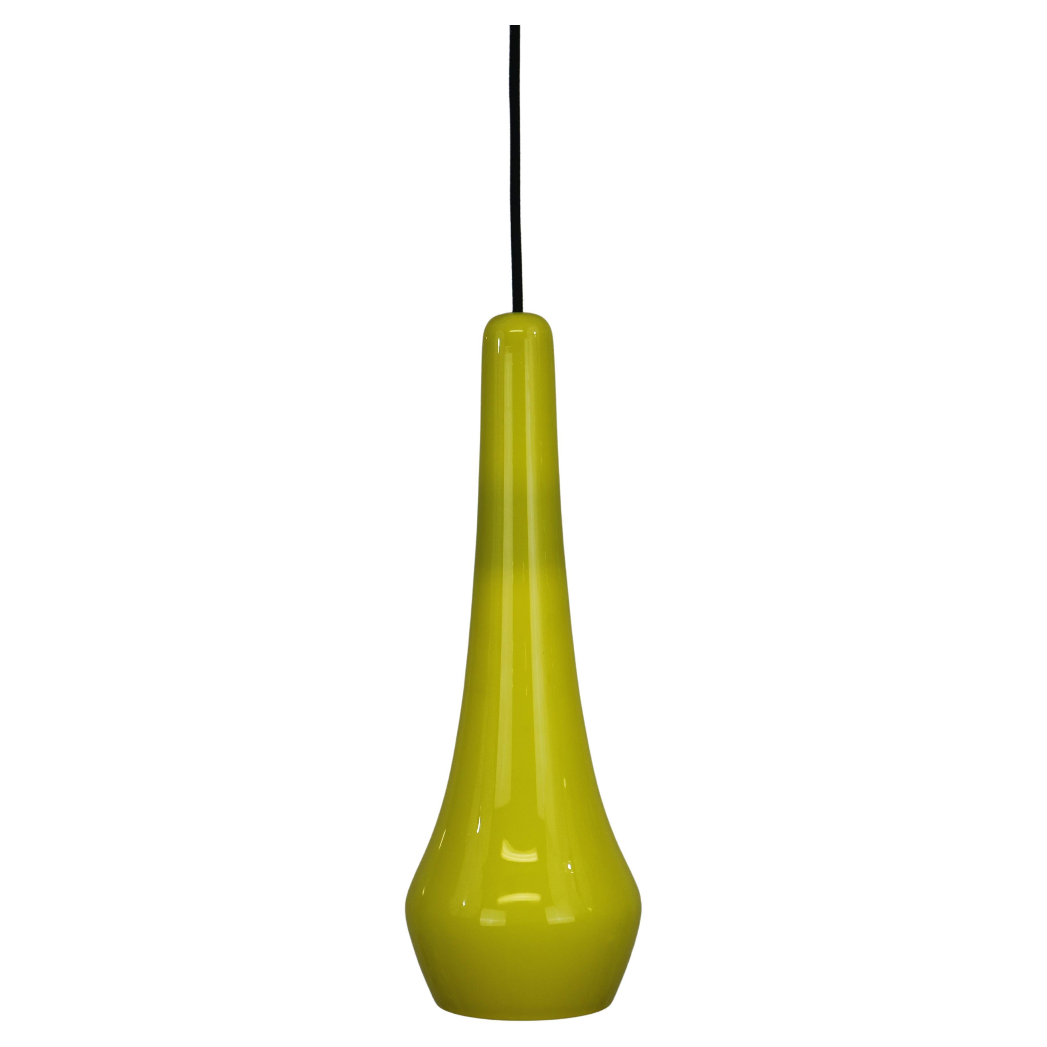 Midcentury Nordic Yellow Glass Pendant Lamp