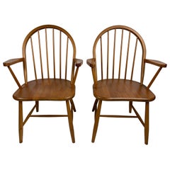 Mid-Century Nordisk Andels-Eksport Teak Captain Chairs, a Pair