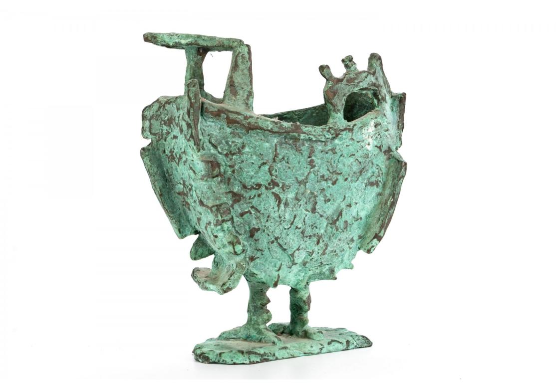 Norma Flanagan Brutalist Bronze Eule Skulptur Mitte des Jahrhunderts im Zustand „Gut“ im Angebot in Bridgeport, CT