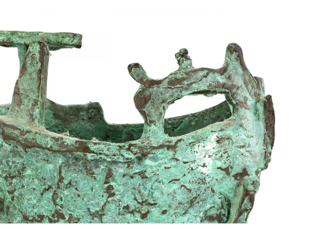 Norma Flanagan Brutalist Bronze Eule Skulptur Mitte des Jahrhunderts im Angebot 1