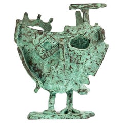 Mid-Century Norma Flanagan Brutalist Bronze Owl Sculpture
