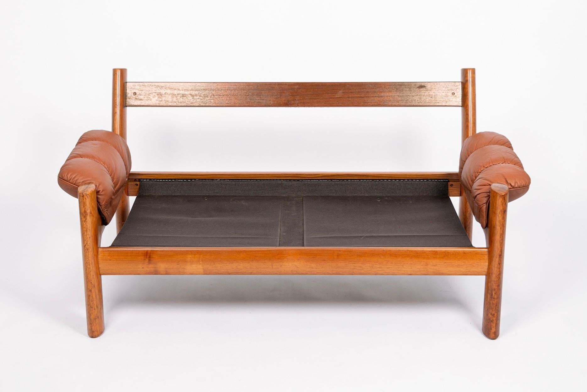 Mid Century Norwegian Brown Leather Loveseat Sofa by Ekornes, 1970s 6