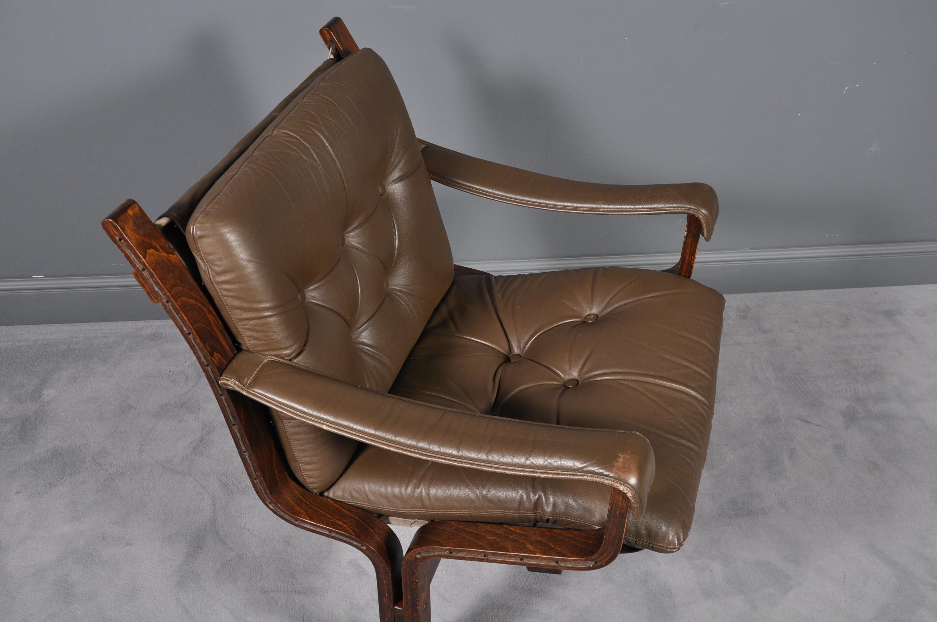 Mid-20th Century Midcentury Norwegian Ingmar Relling Westnofa 'Siesta' Leather Lounge Chair