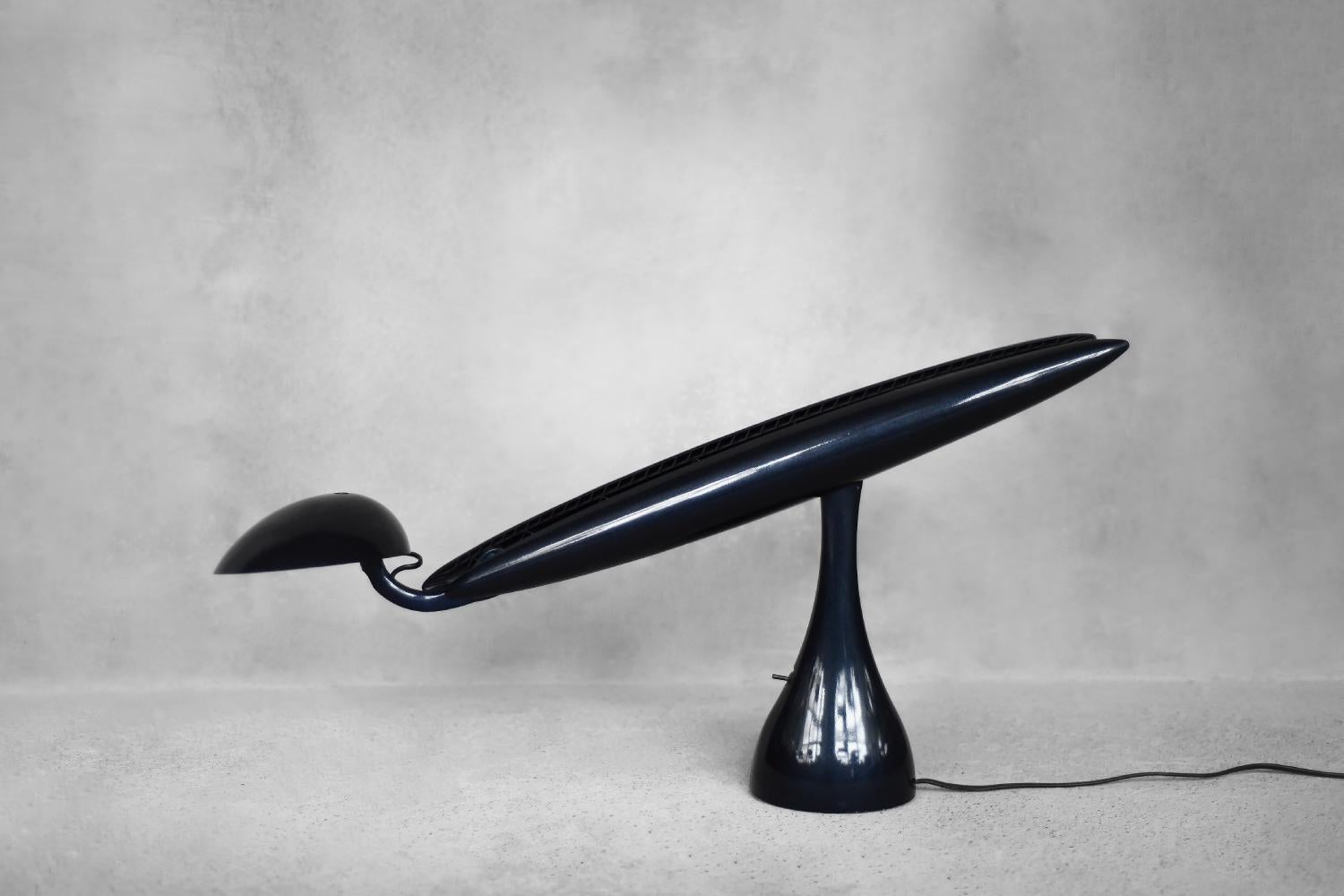 Norwegische moderne marineblaue Mid-Century-Schreibtischlampe Heron von Isao Hosoe für Luxo im Zustand „Gut“ im Angebot in Warszawa, Mazowieckie