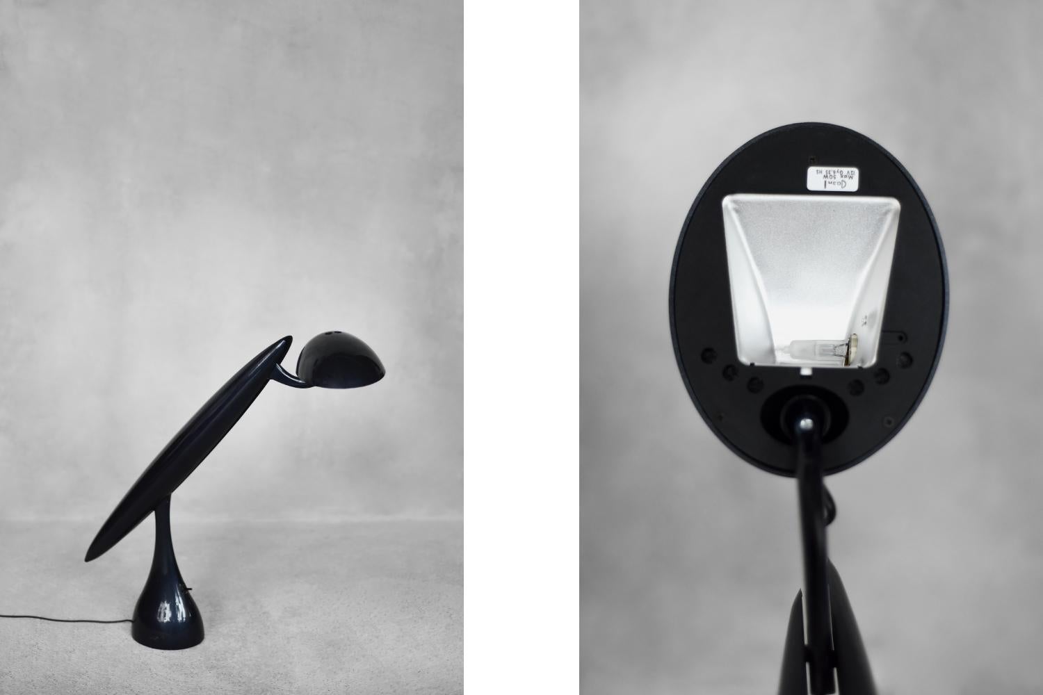 Mid-Century Norwegian Modern Navy Blue Desk Lamp Heron by Isao Hosoe for Luxo For Sale 2