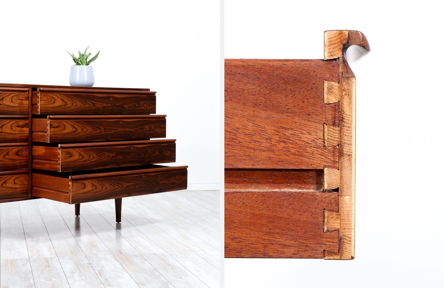 Mid-Century Norwegian Modern Rosewood 8-Drawer Dresser by Westnofa 8
