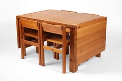Mid Century Norwegian Pine Extending Dining Room Set by Edvin Helseth