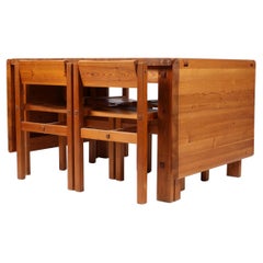 Mid Century Norwegian Pine Extending Dining Room Set by Edvin Helseth