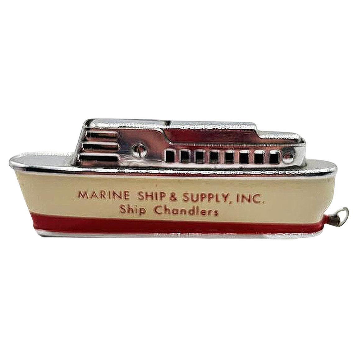 Mid-century Novelty "Marine Ship & Supply" Cruise ship Enameled Lighter