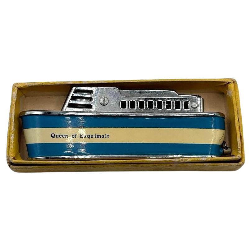 Mid-century Novelty "M.V. Queen of Esquimalt" Cruise ship Enameled Lighter