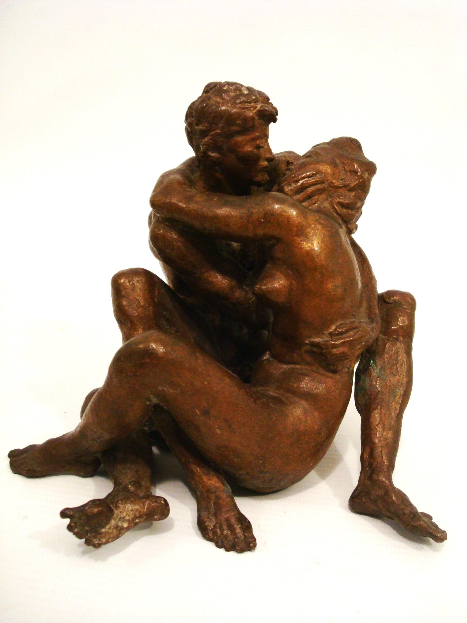 Scultura in bronzo di metà secolo Nude Lovers Statue By Francesco Messina in vendita 4