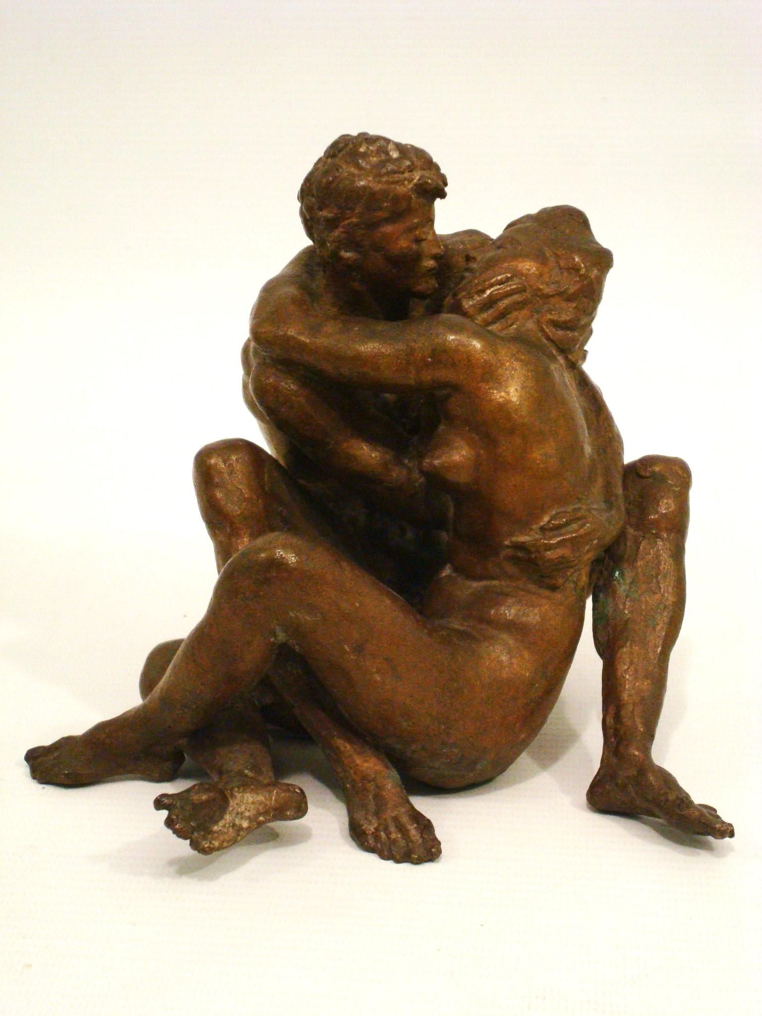 Scultura in bronzo di metà secolo Nude Lovers Statue By Francesco Messina in vendita 2
