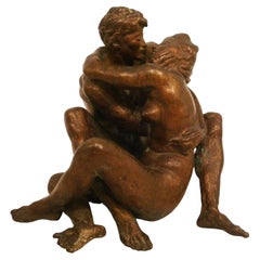 Mid-century Nude Lovers Bronze Sculpture Statue By Francesco Messina