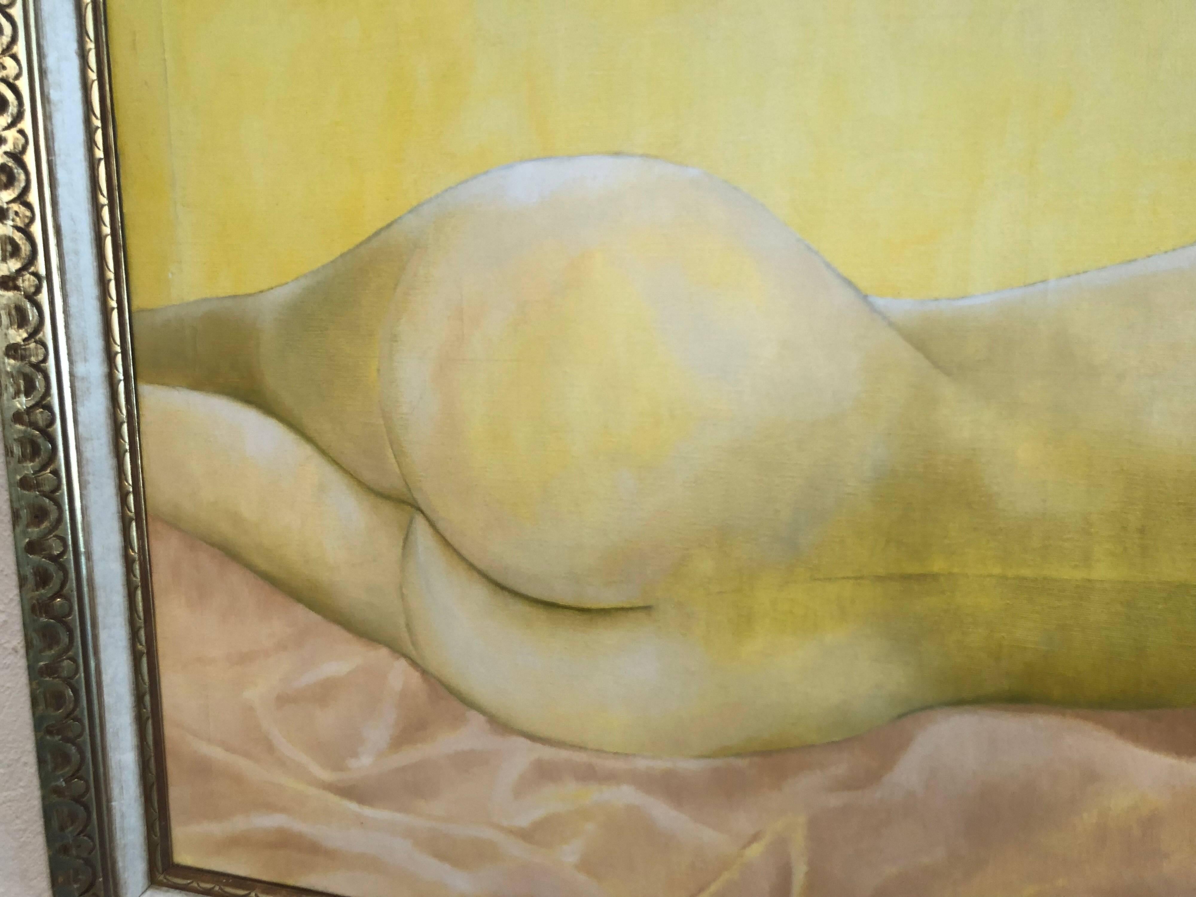 Mid-Century nude oil on canvas from the estate of CT artist Stella Pettersen. Mrs. Pettersen served as a fashion artist on staff of McCall’s magazine and worked as a draftsman for Liberty ships, readying them for World War II with George A. Sharp,