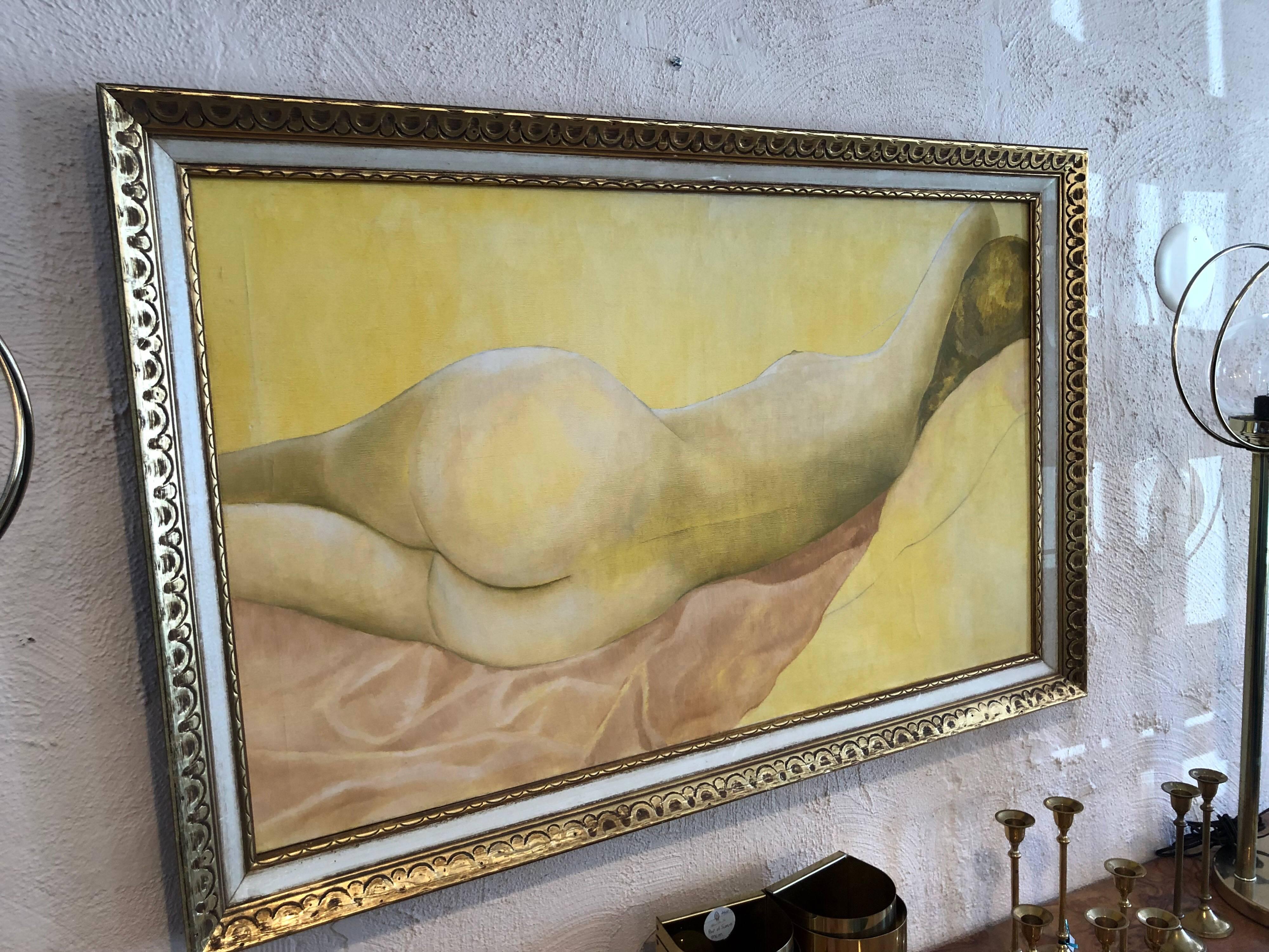 American Mid-Century Nude Oil on Canvas by Stella Pettersen