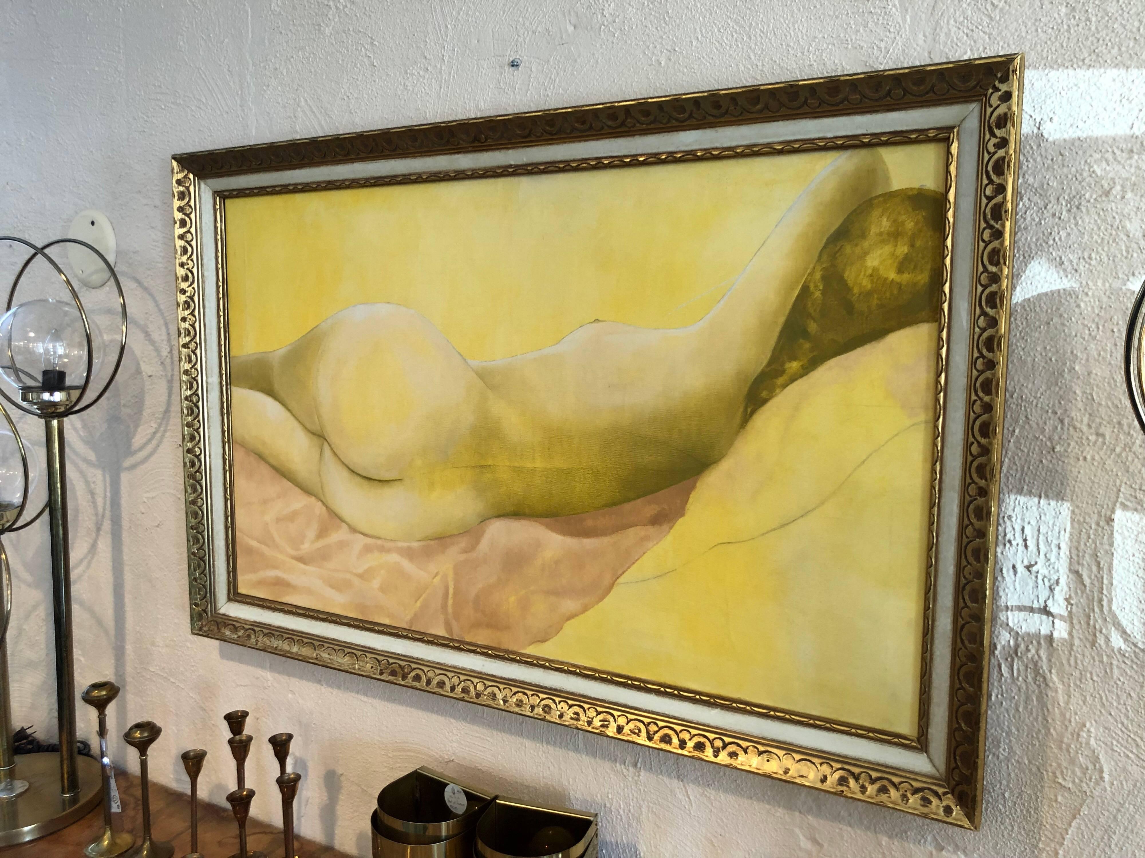 Mid-Century Nude Oil on Canvas by Stella Pettersen In Good Condition In Redding, CT