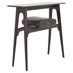 Mid-Century O. Borsani Black Wood and Glass Console, Italy, 1950s