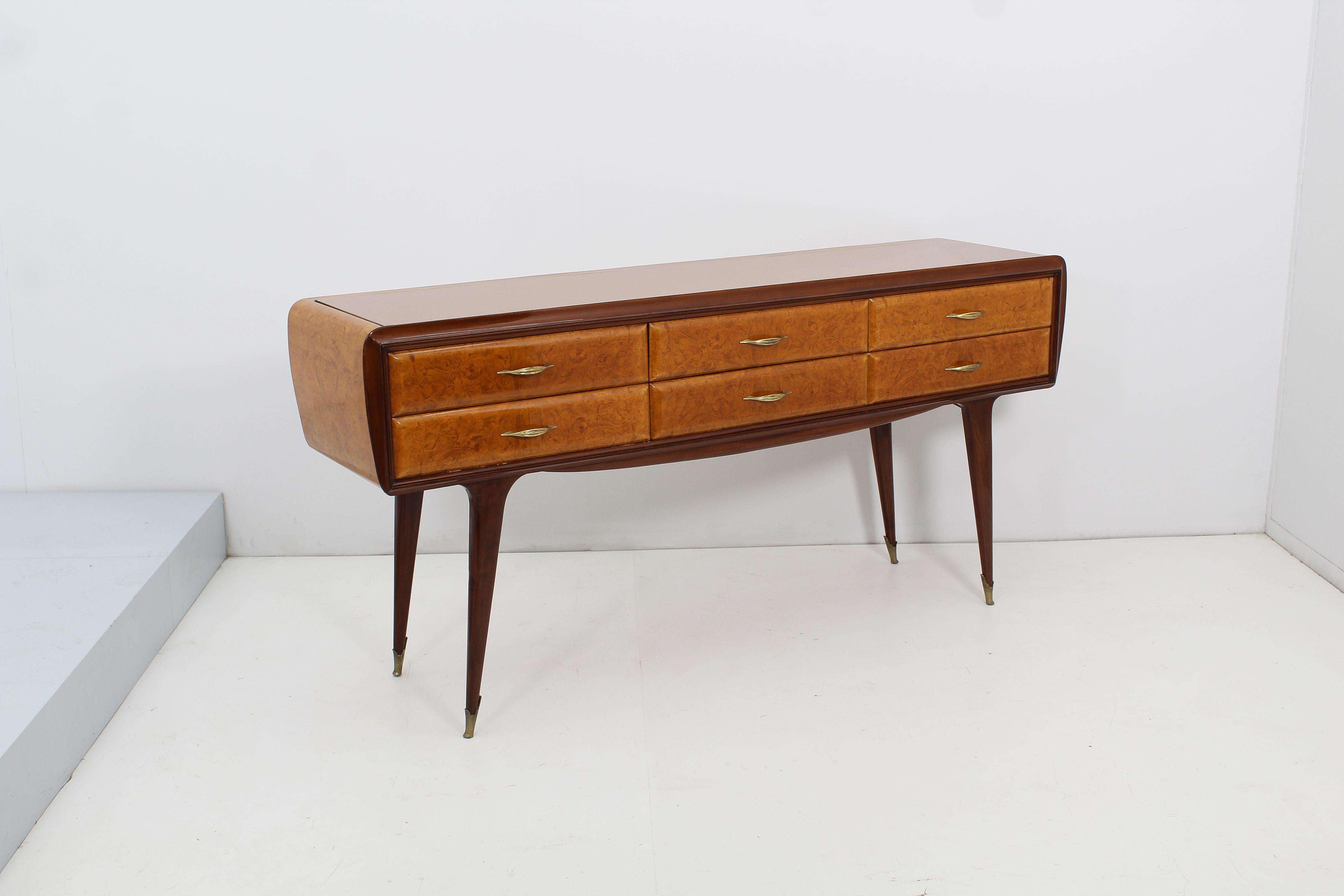 Mid-Century O. Borsani Briar Sideboard with Drawers, 50s Italy 3