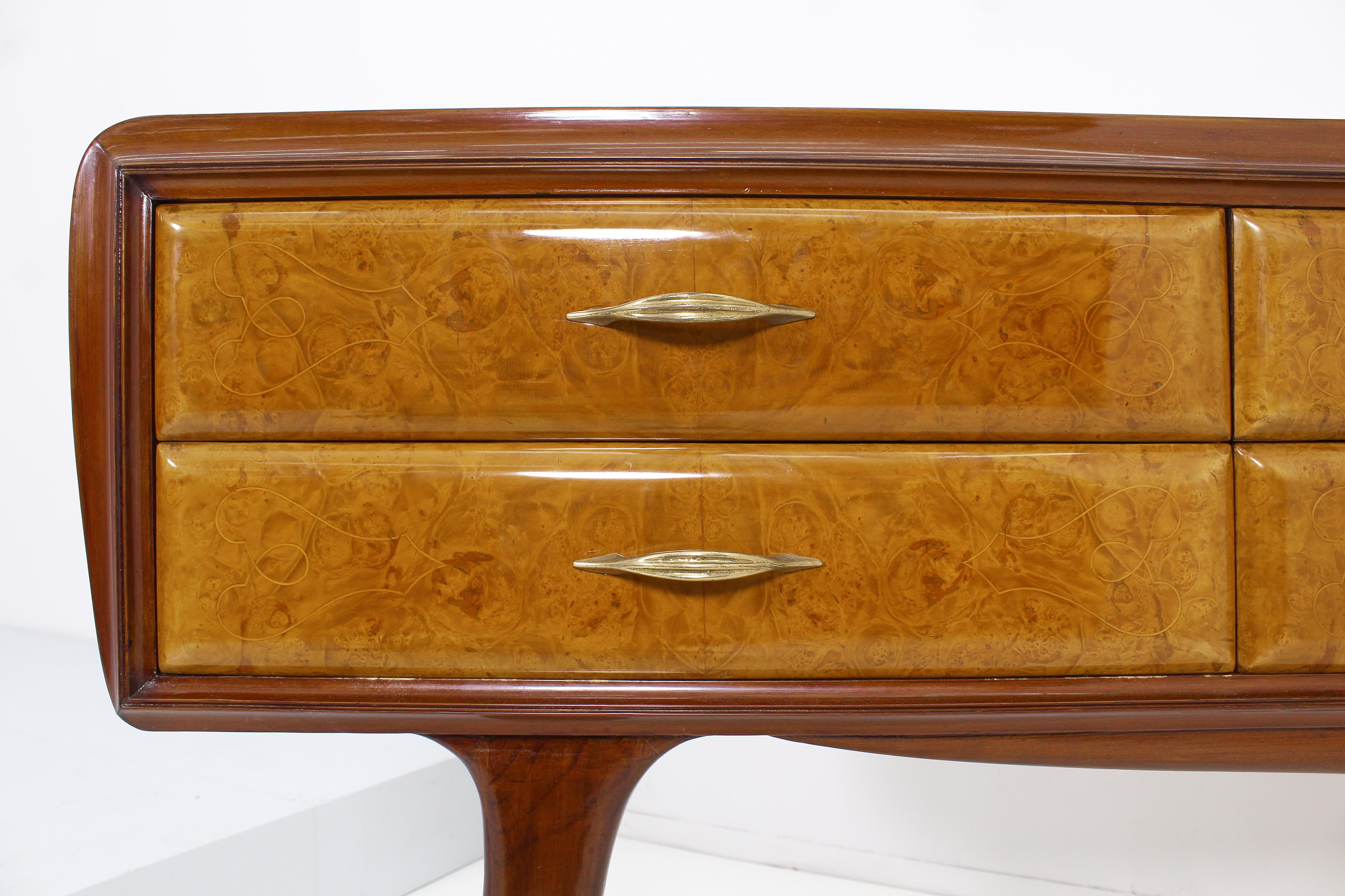 Mid-Century O. Borsani Briar Sideboard with Drawers, 50s Italy 7