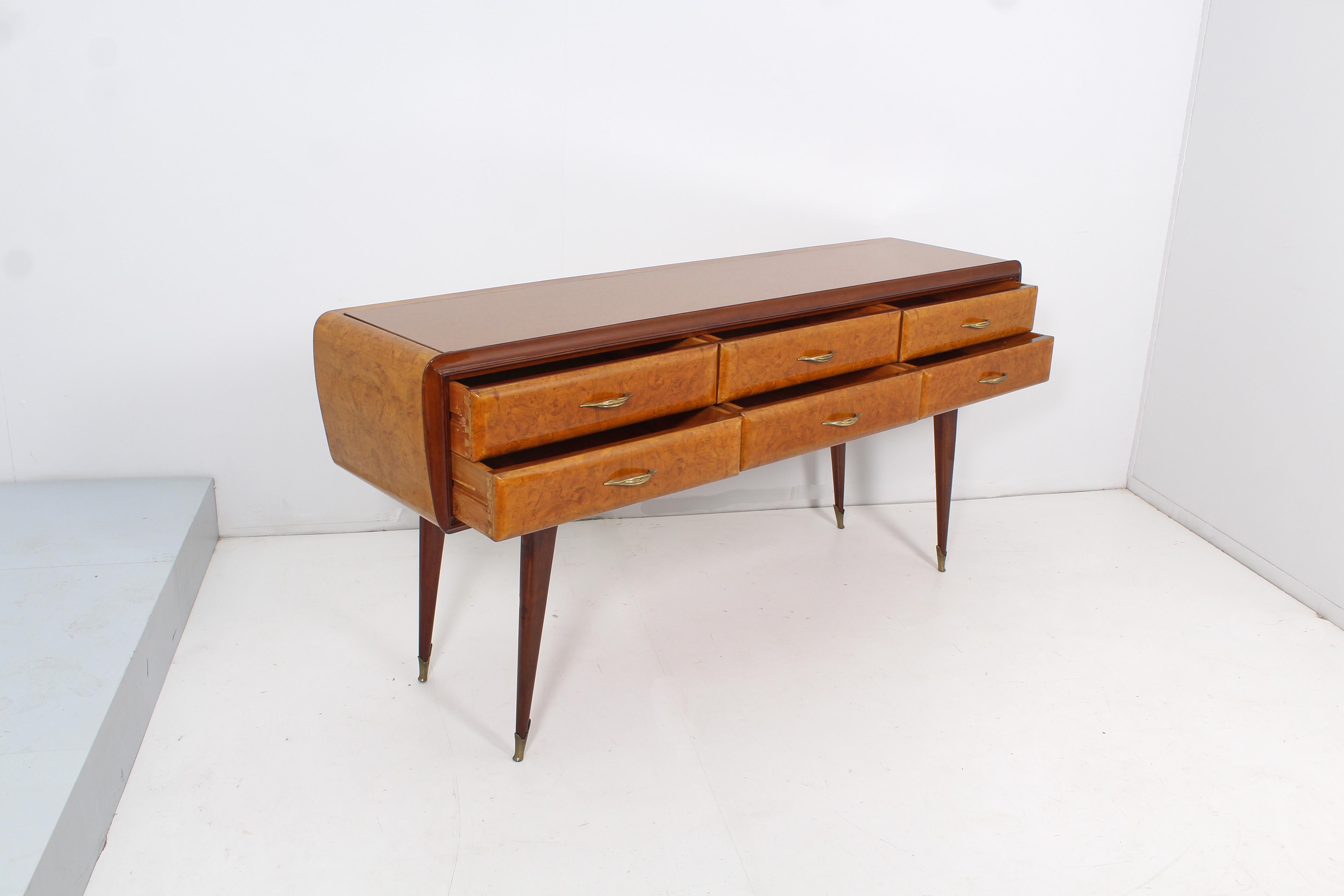 Mid-Century O. Borsani Briar Sideboard with Drawers, 50s Italy 12