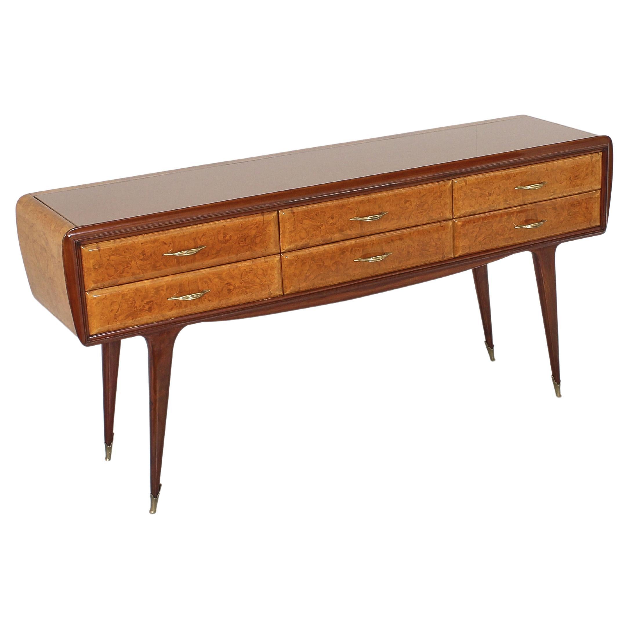Mid-Century O. Borsani Briar Sideboard with Drawers, 50s Italy