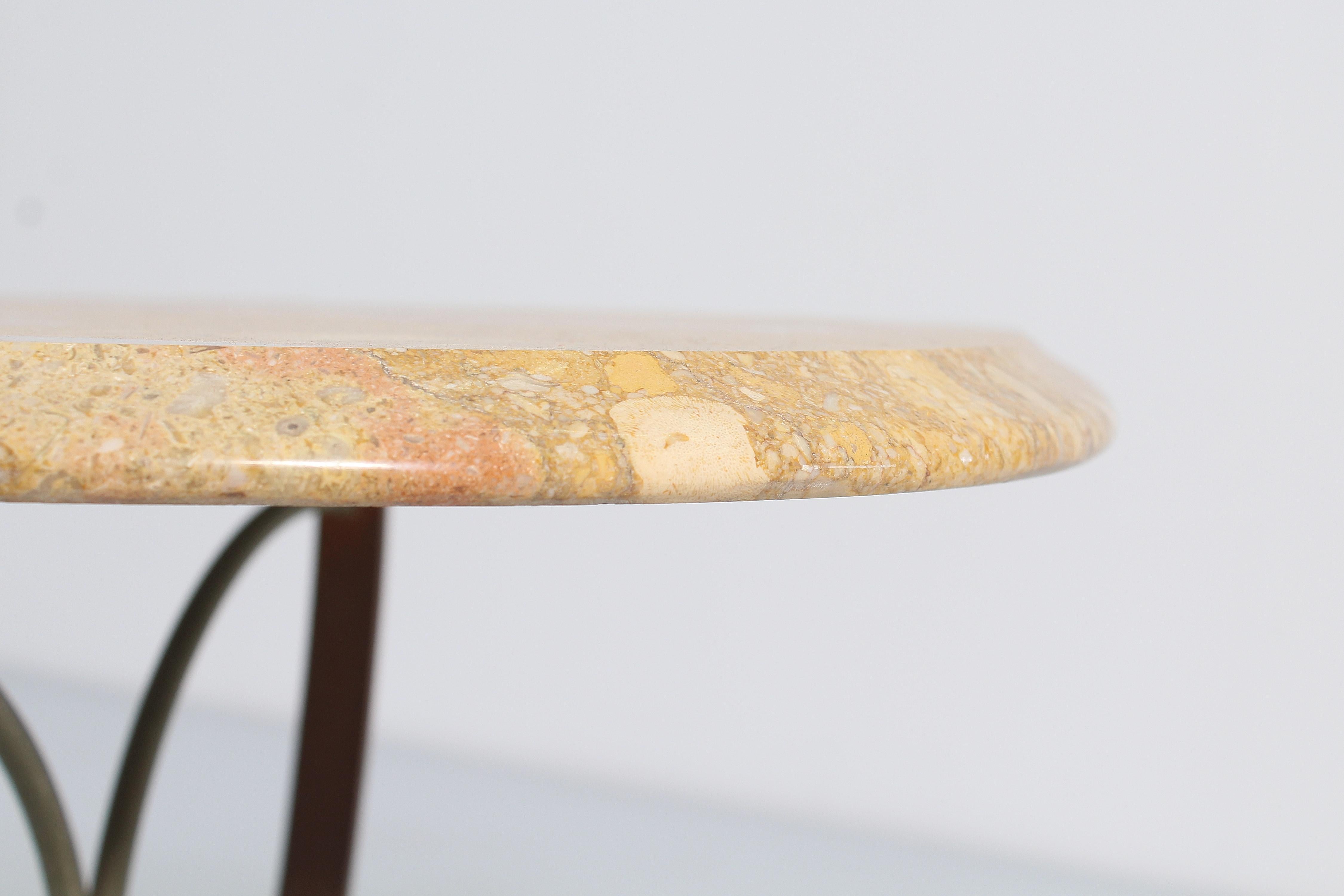 Mid-Century O. Borsani Marble and Bronze Coffee Table, Italy 50s 2