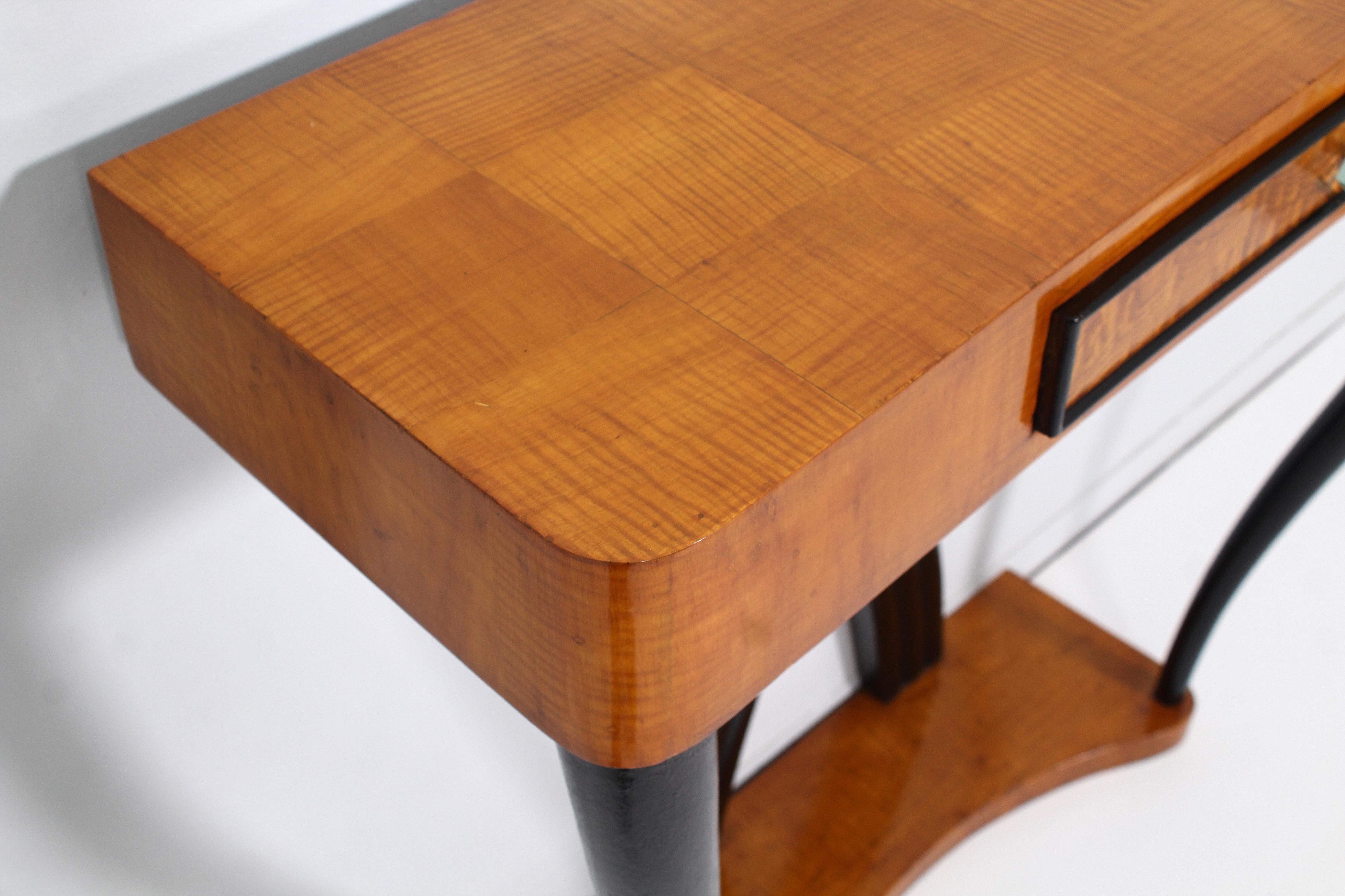 Midcentury O. Borsani Veneer Wood and Dark Wood Console Table 50s, Italy 7