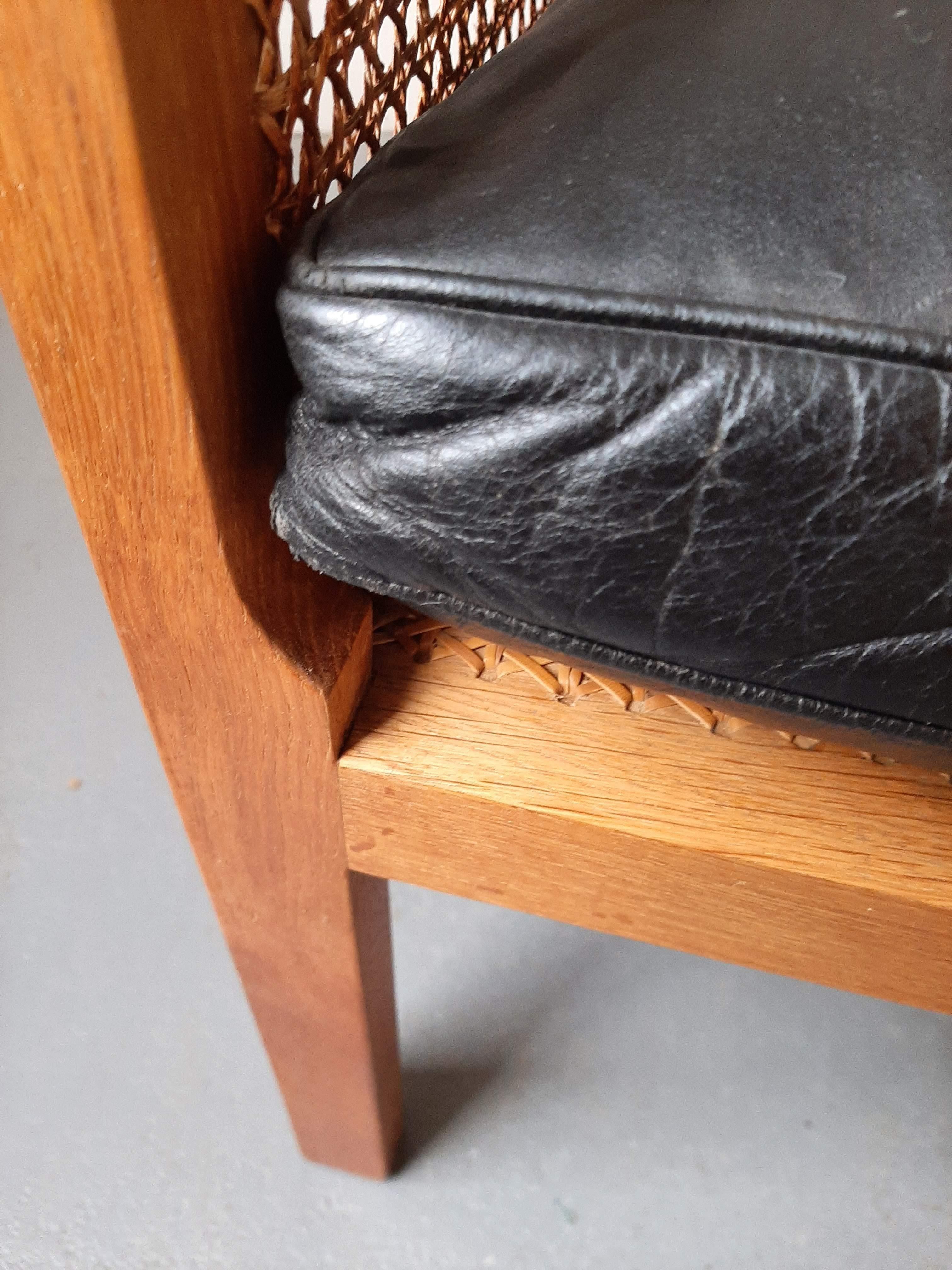 Mid-century Oak and Cane Lounge Chair by Bernt Petersen for Wørts Møbelsnedkeri For Sale 5