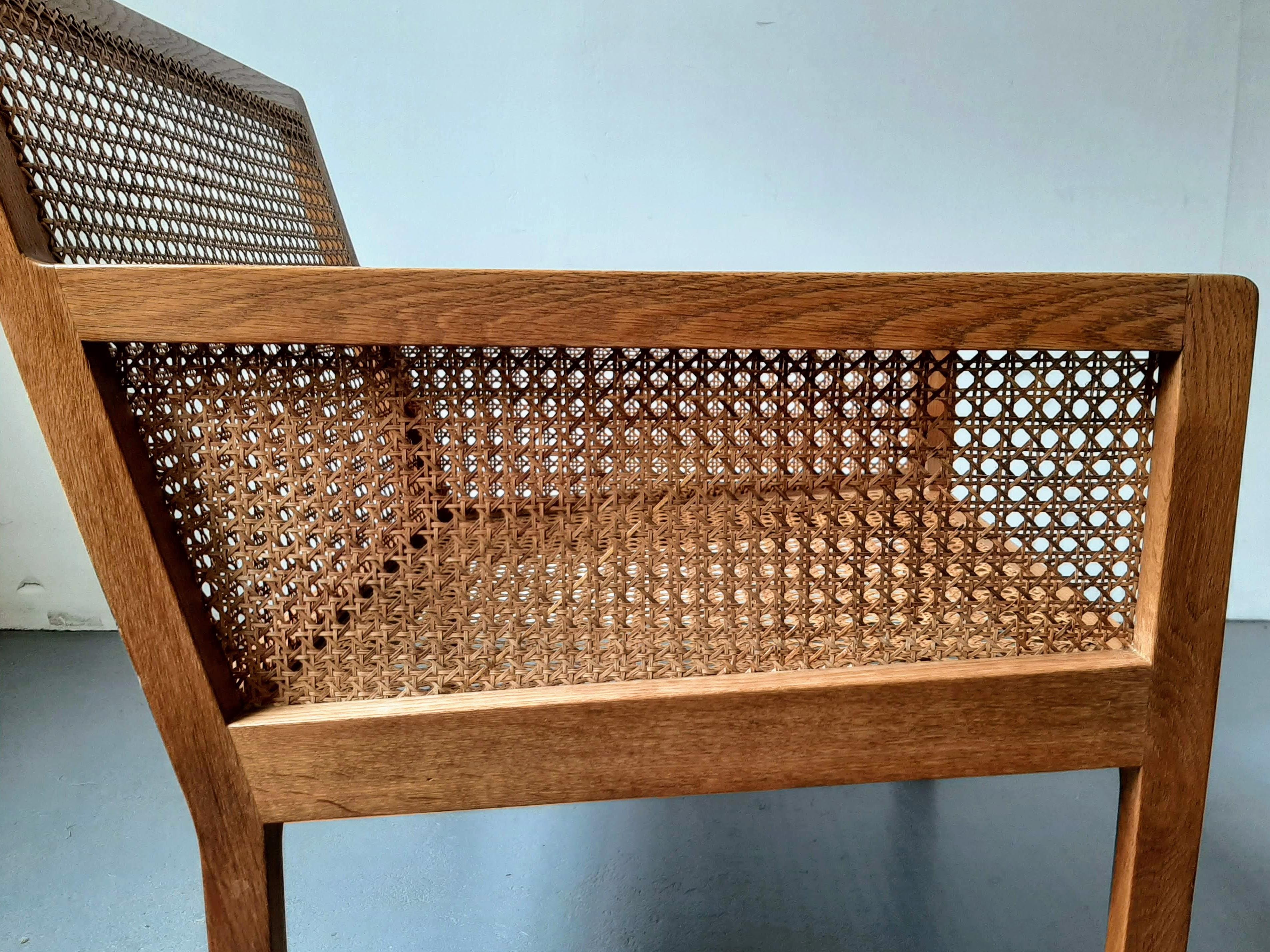 Mid-century Oak and Cane Lounge Chair by Bernt Petersen for Wørts Møbelsnedkeri For Sale 1