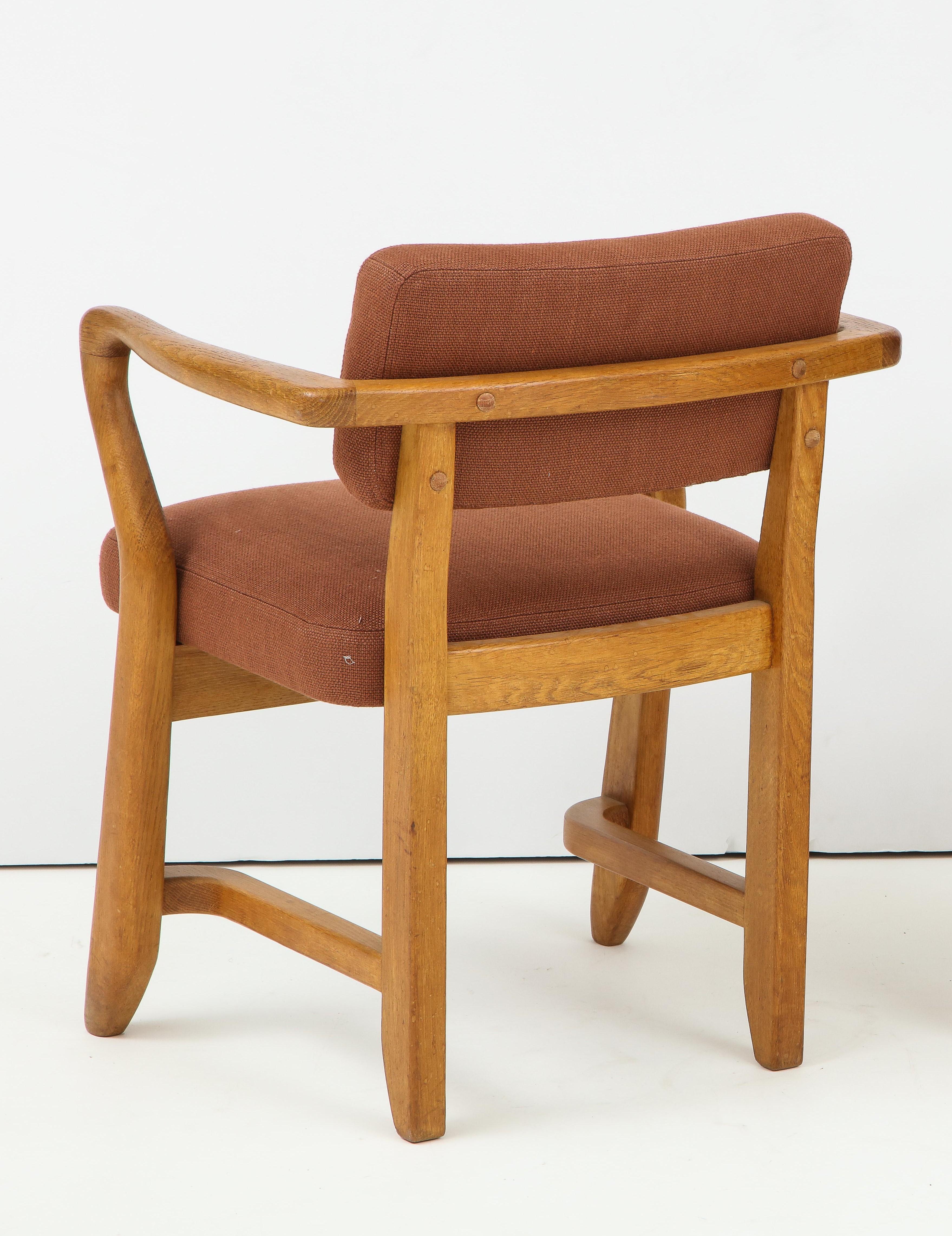 Mid-Century Oak Armchair by Guillerme et Chambron, France, 1950s In Good Condition In New York City, NY