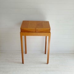 Mid Century Oak Bureau Ladies Writing Desk, Handcrafted, Danish Style, 1960s