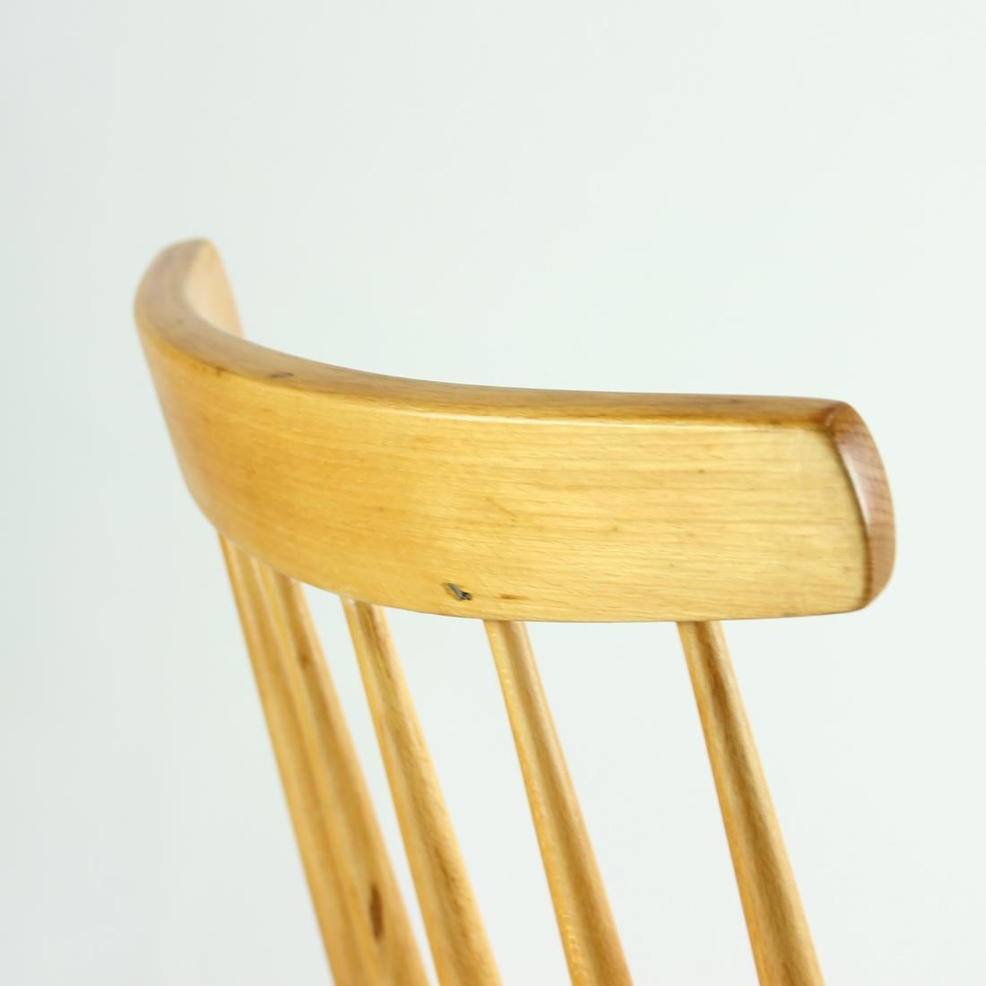 Midcentury Oak Chair Produced in 1975 For Sale 5