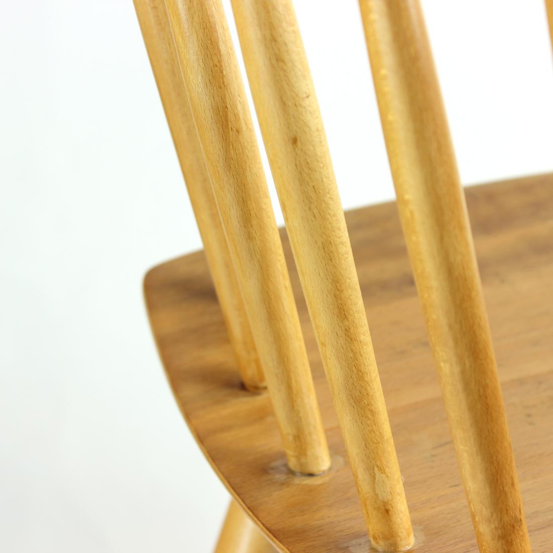 Midcentury Oak Chair Produced in 1975 For Sale 6