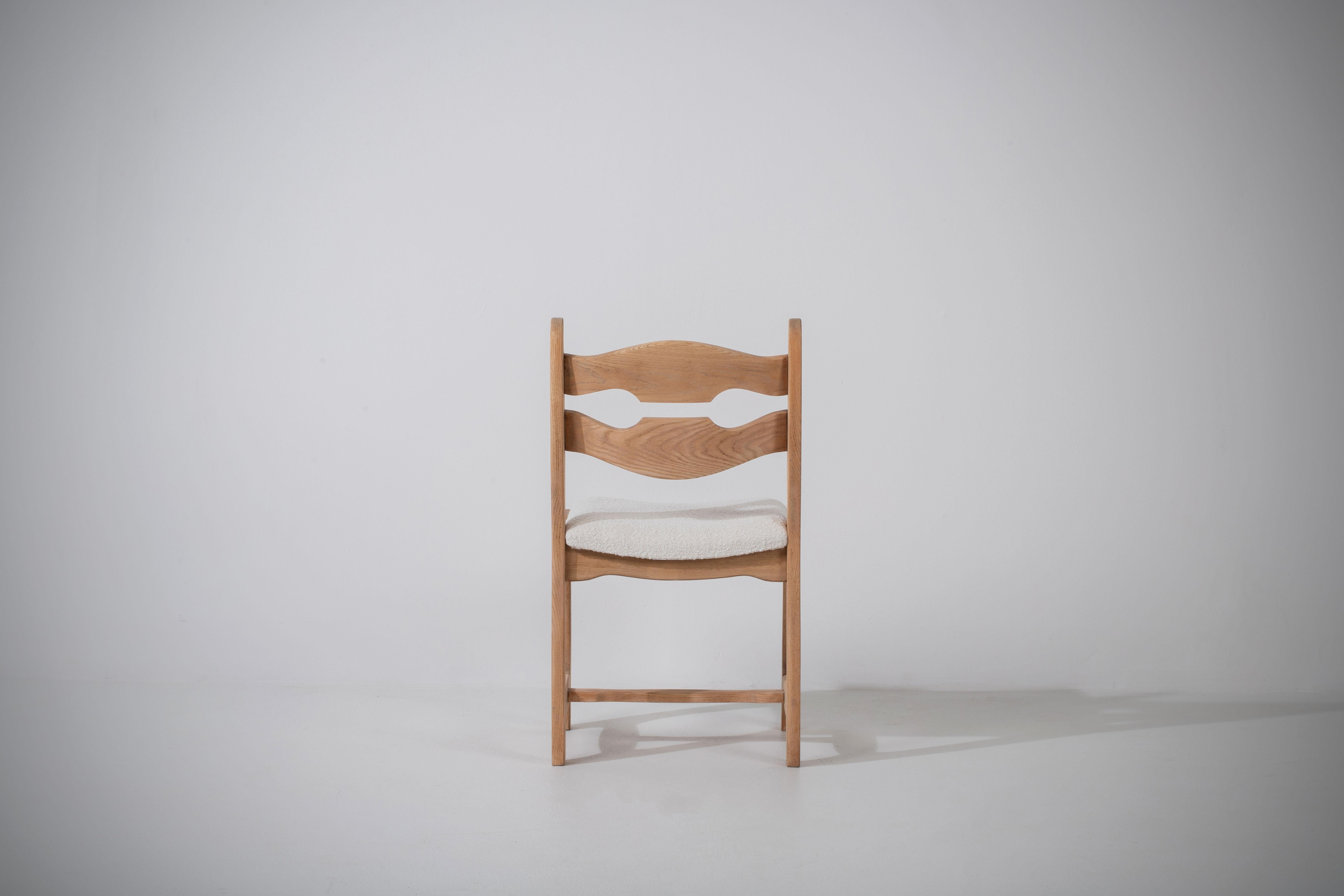 Mid-Century Oak Chairs Boucle, 1960, France For Sale 5
