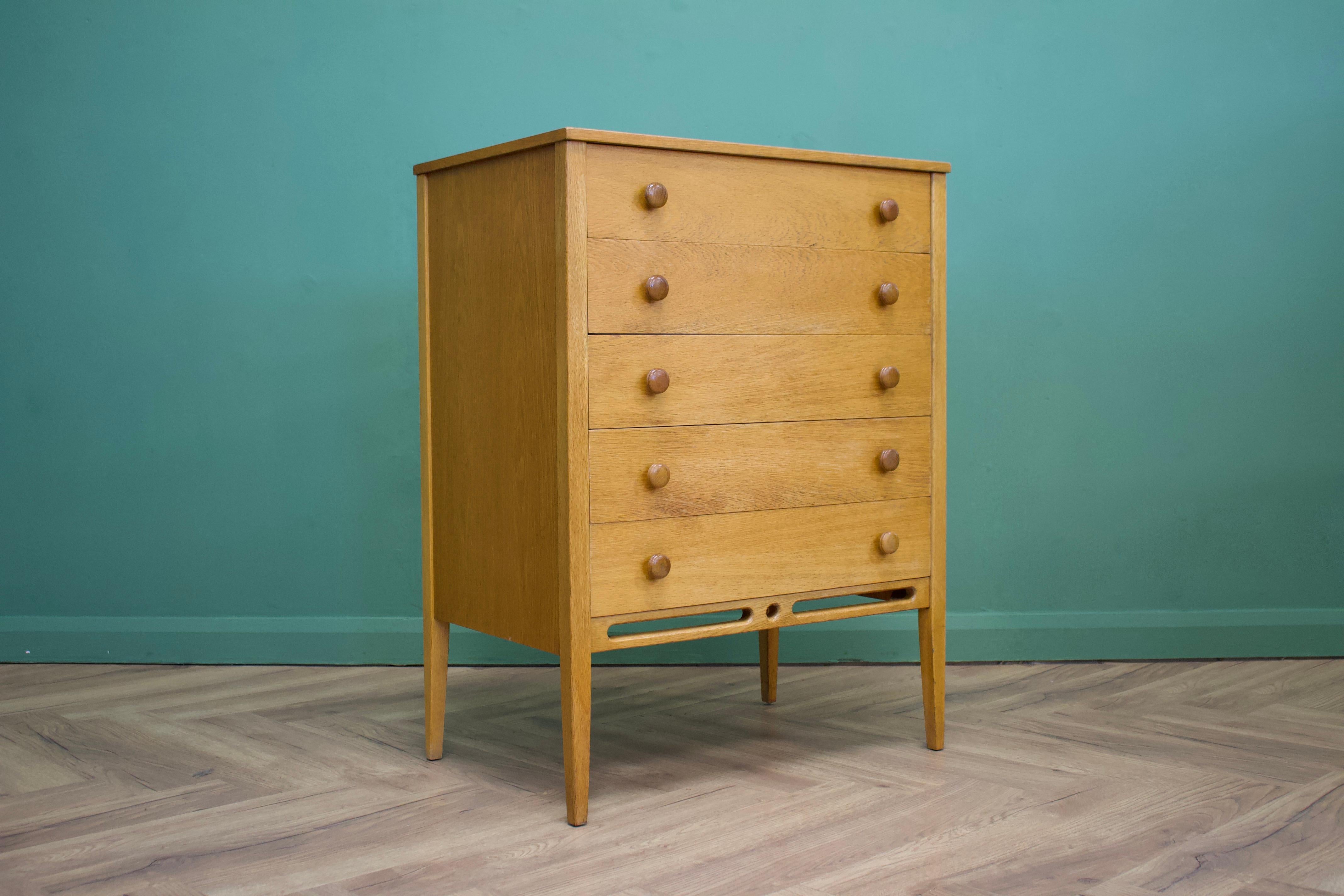 British Midcentury Oak Chest of Drawers by John Herbert for Younger, 1960s
