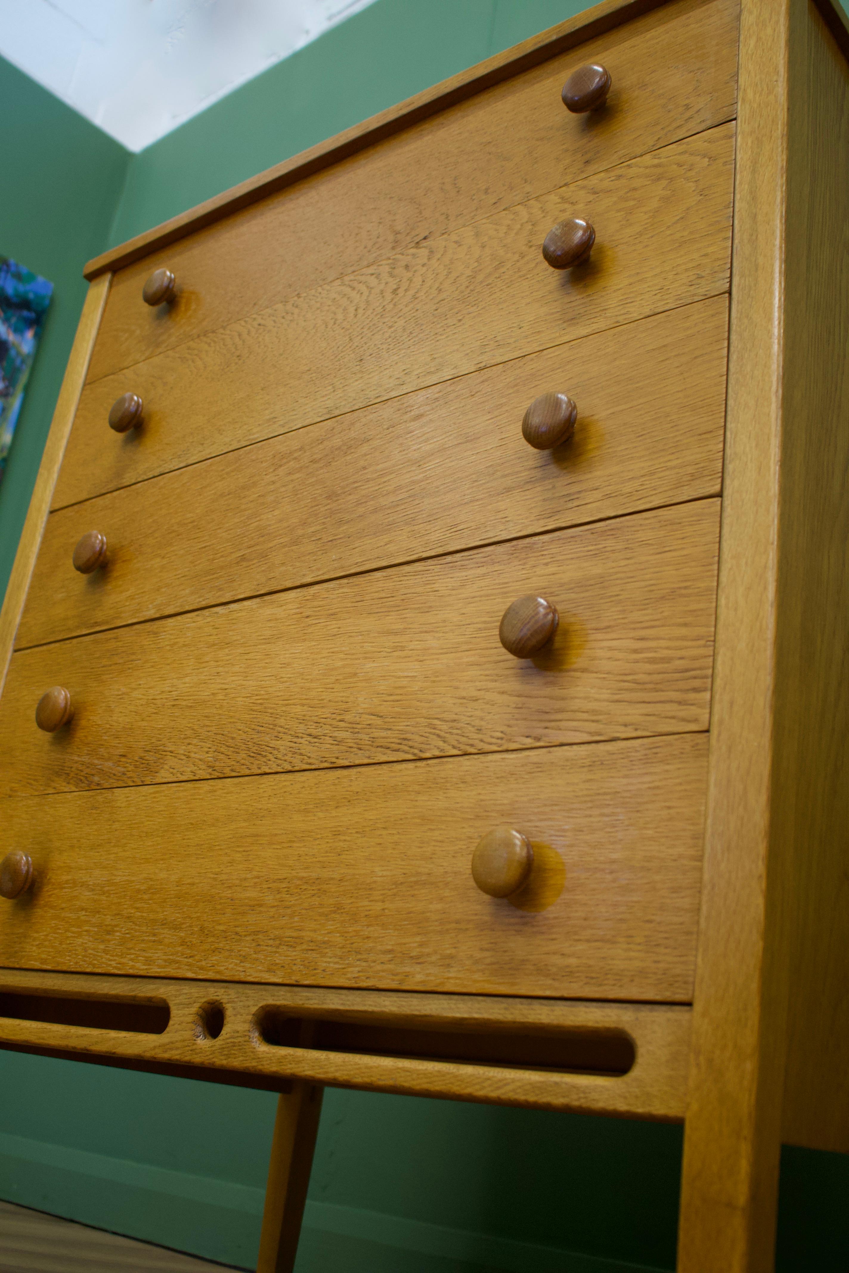 Woodwork Midcentury Oak Chest of Drawers by John Herbert for Younger, 1960s