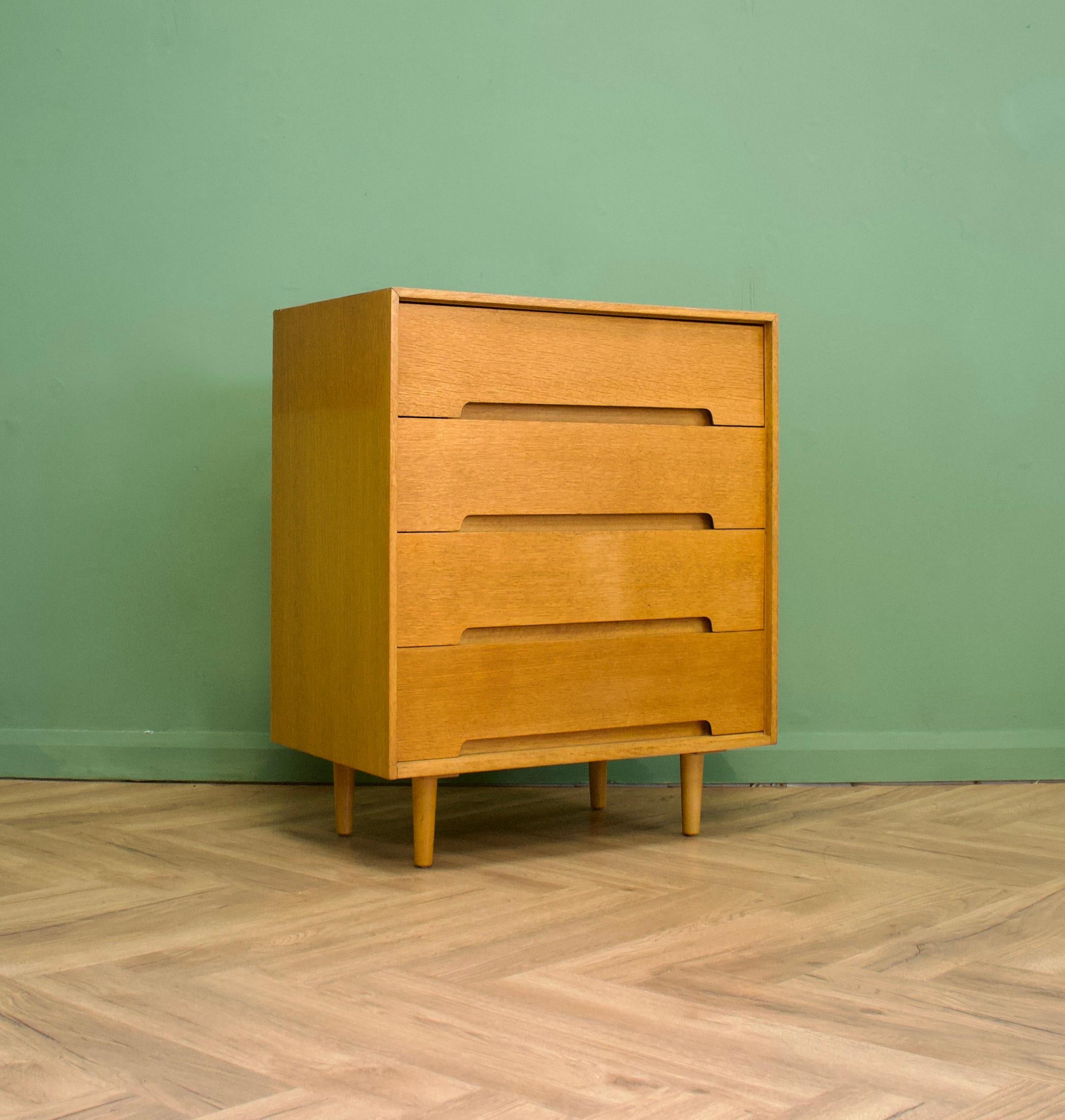 Mid-Century Modern Midcentury Oak Chest of Drawers by John & Sylvia Reid for Stag, 1950s