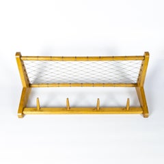 Mid Century Oak Coat Rack with Shelf from ÚLUV