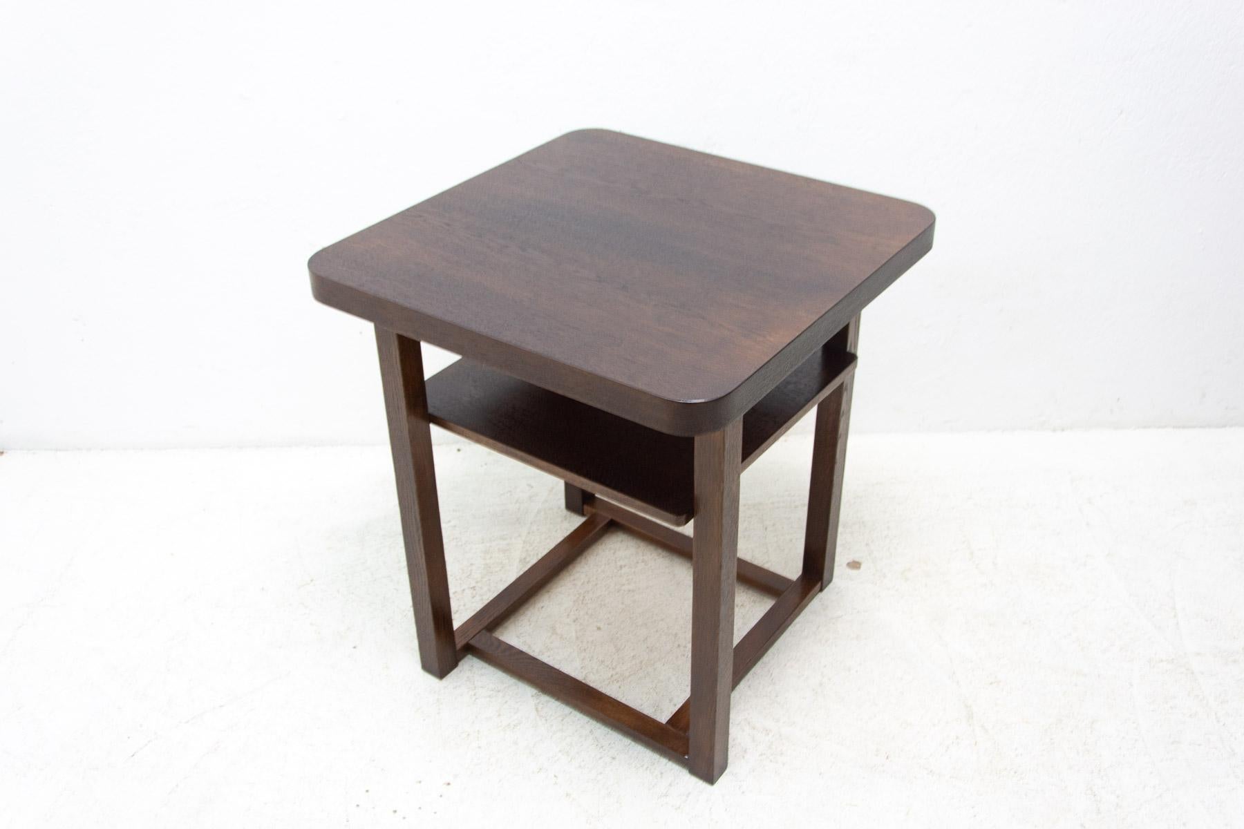 Wood Mid Century Oak Coffee Table, 1950’s, Czechoslovakia For Sale