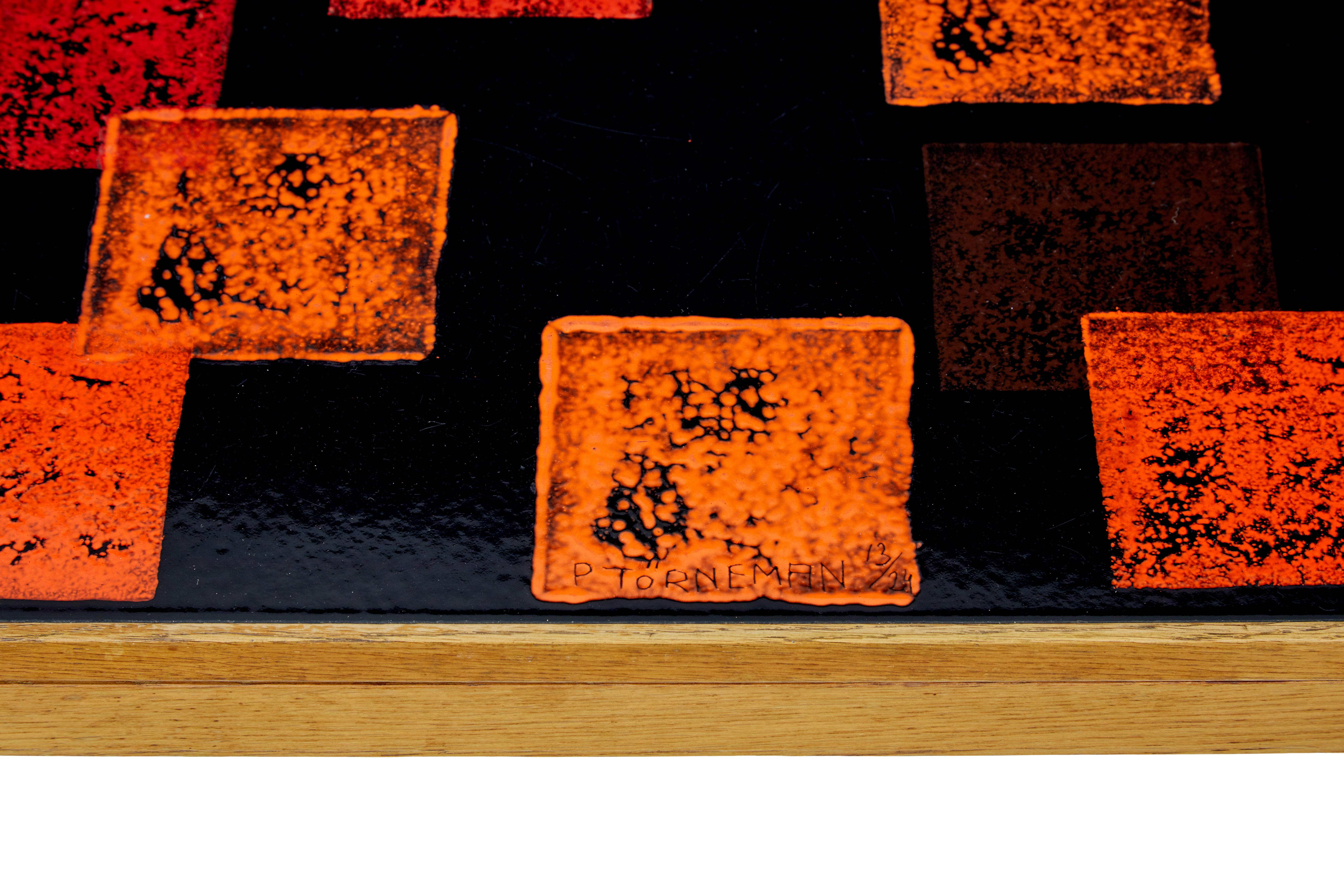 Enameled Mid century oak coffee table by David Rosén for Nordiska Kompaniet For Sale