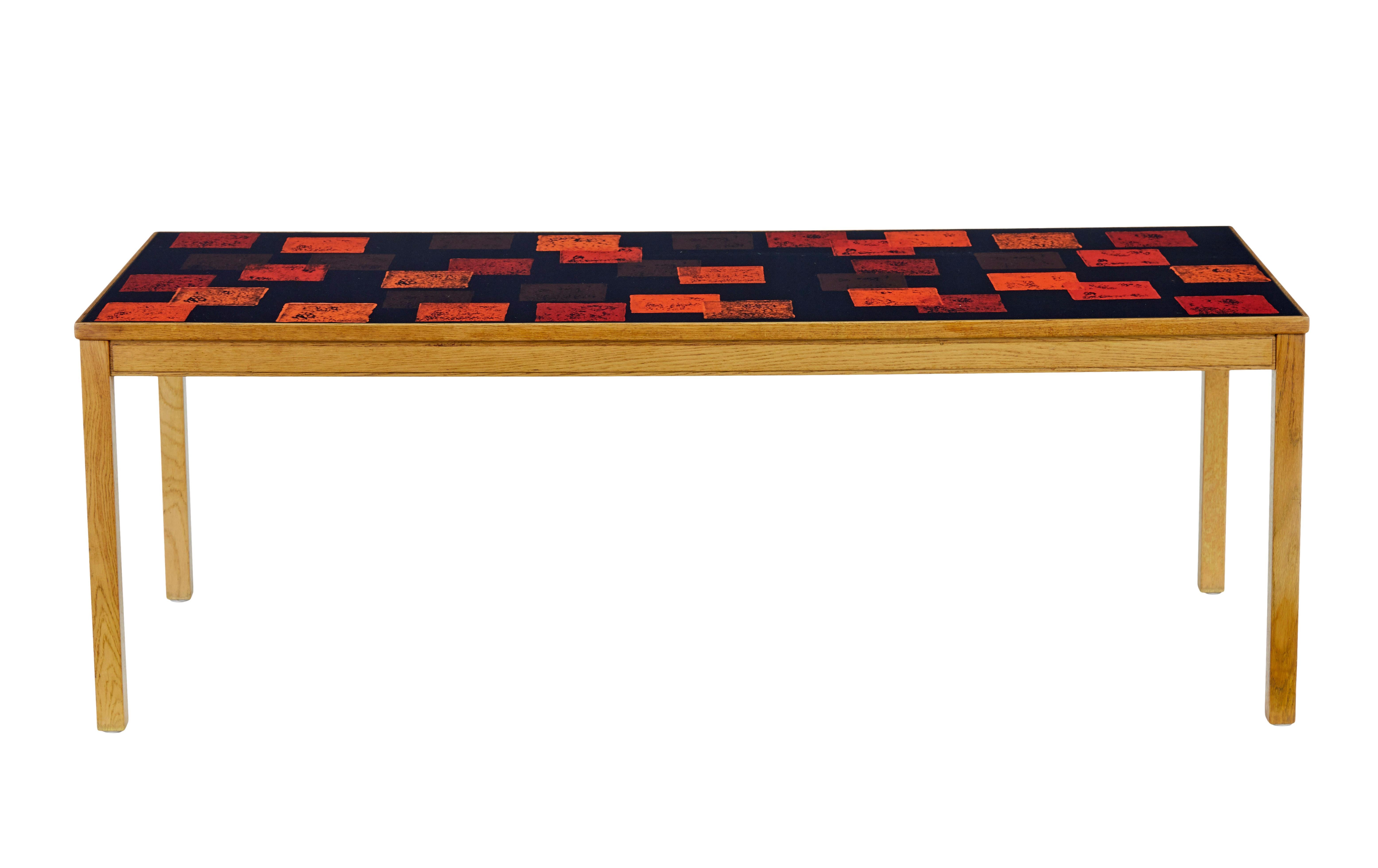 Mid century oak coffee table by David Rosén for Nordiska Kompaniet In Good Condition For Sale In Debenham, Suffolk