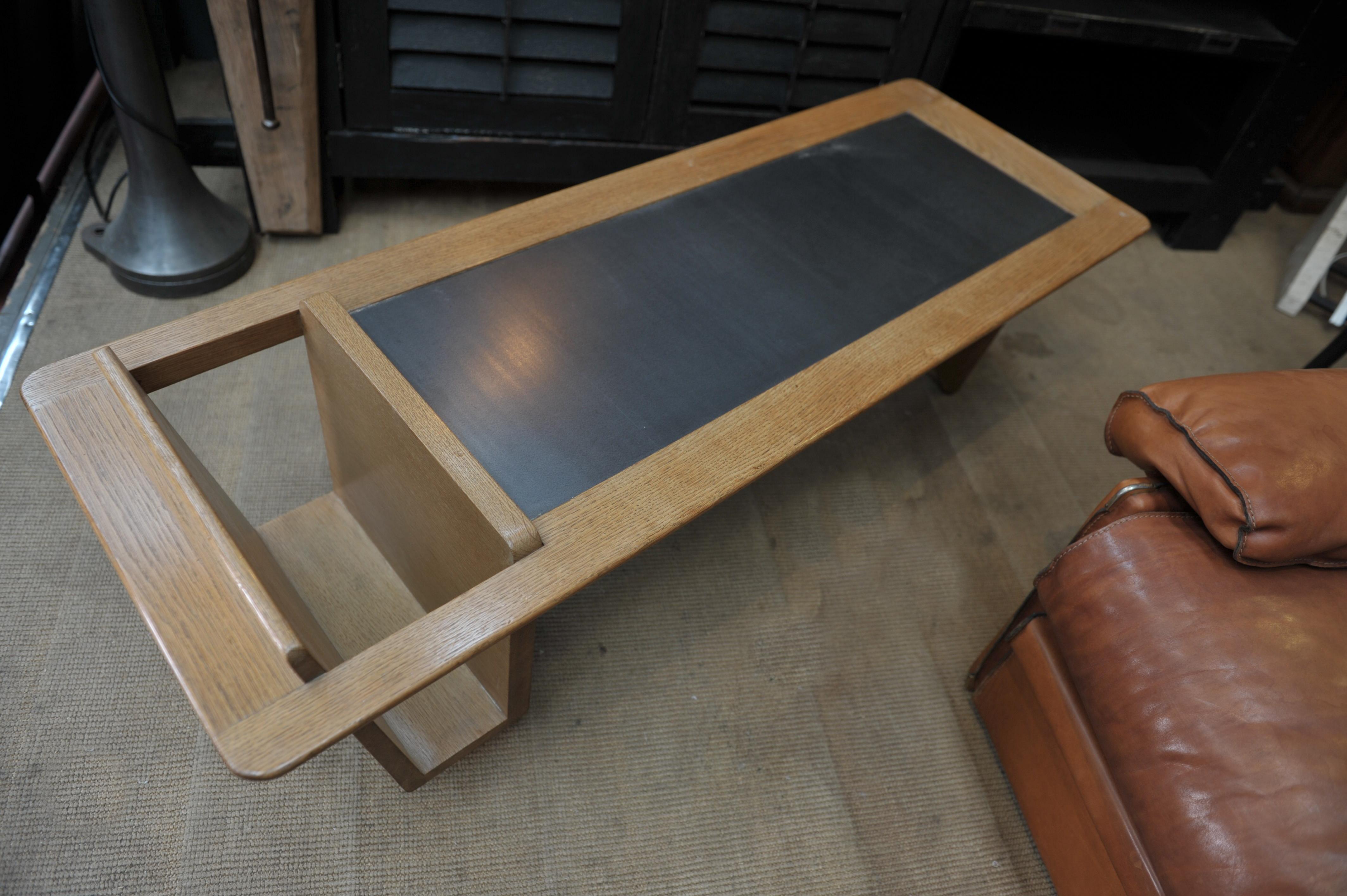 Midcentury Oak Coffee Table by Guillerme & Chambron for Votre Maison For Sale 4